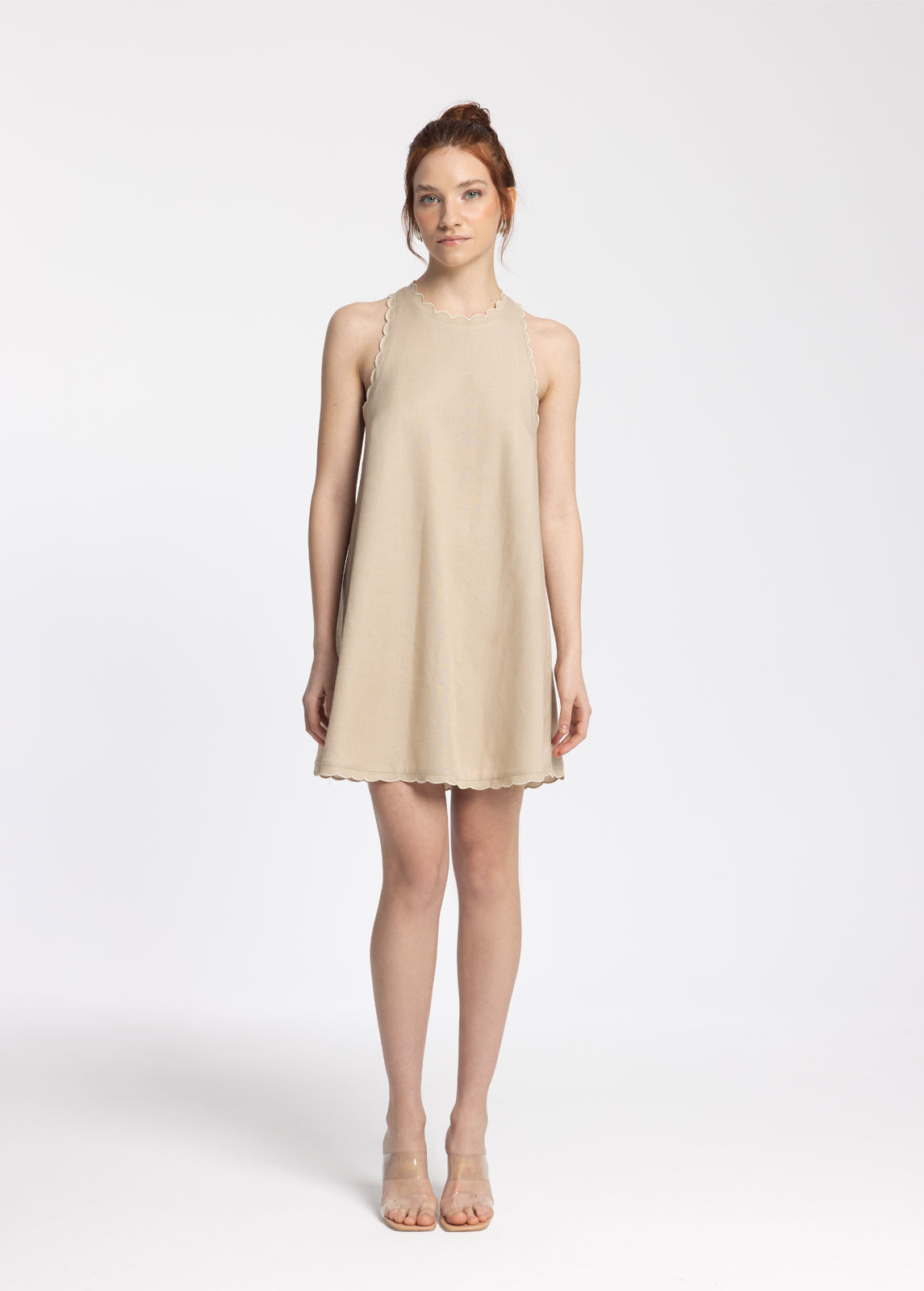 Calia Cream Mini Linen Dress Monlicia Calia Cream Mini Linen Dress Monlicia