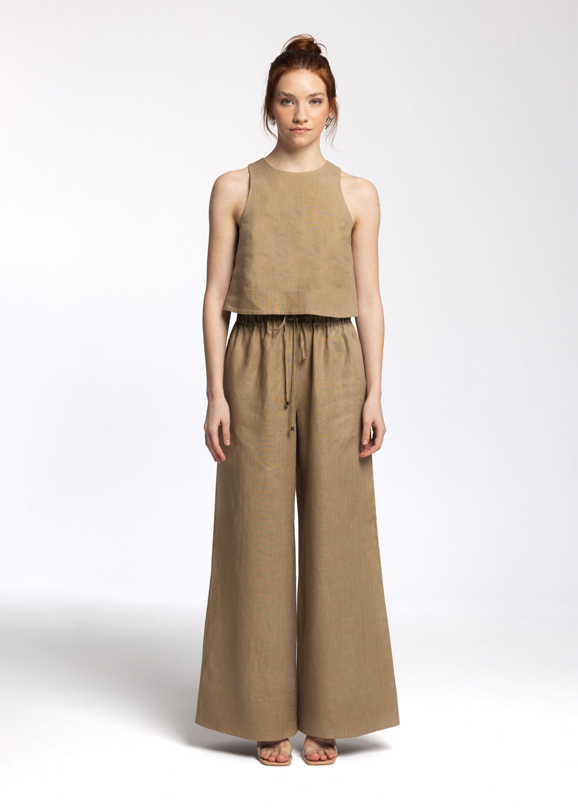 Ciel Dark Beige 100% Linen Pant
