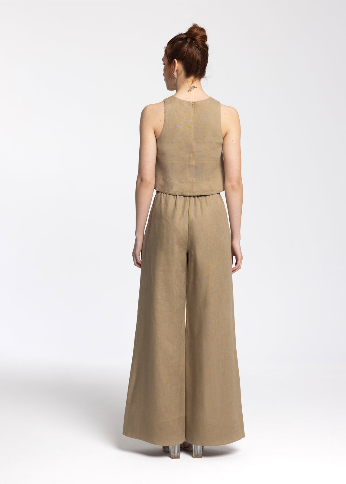 Ciel Dark Beige 100% Linen Pant