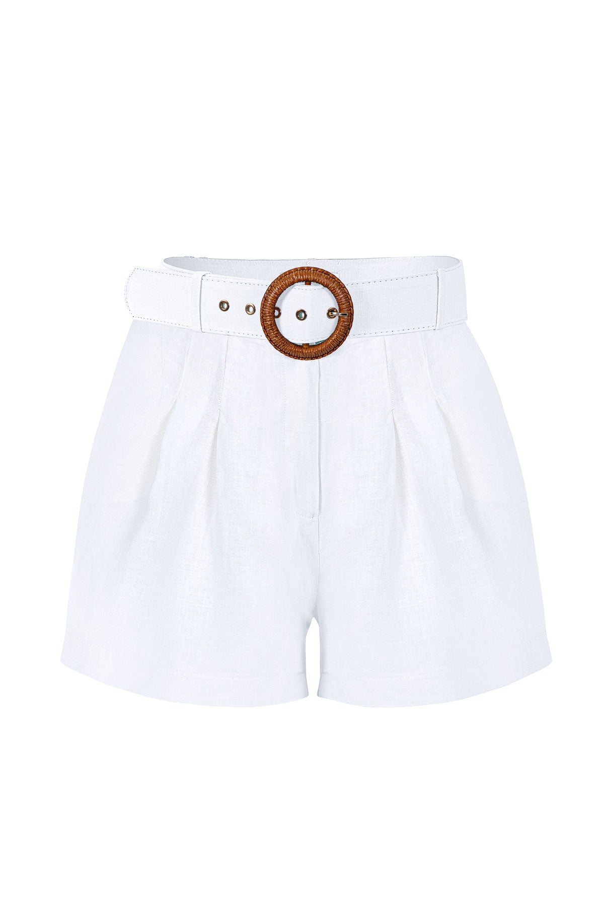 Reve White 100% Linen Short