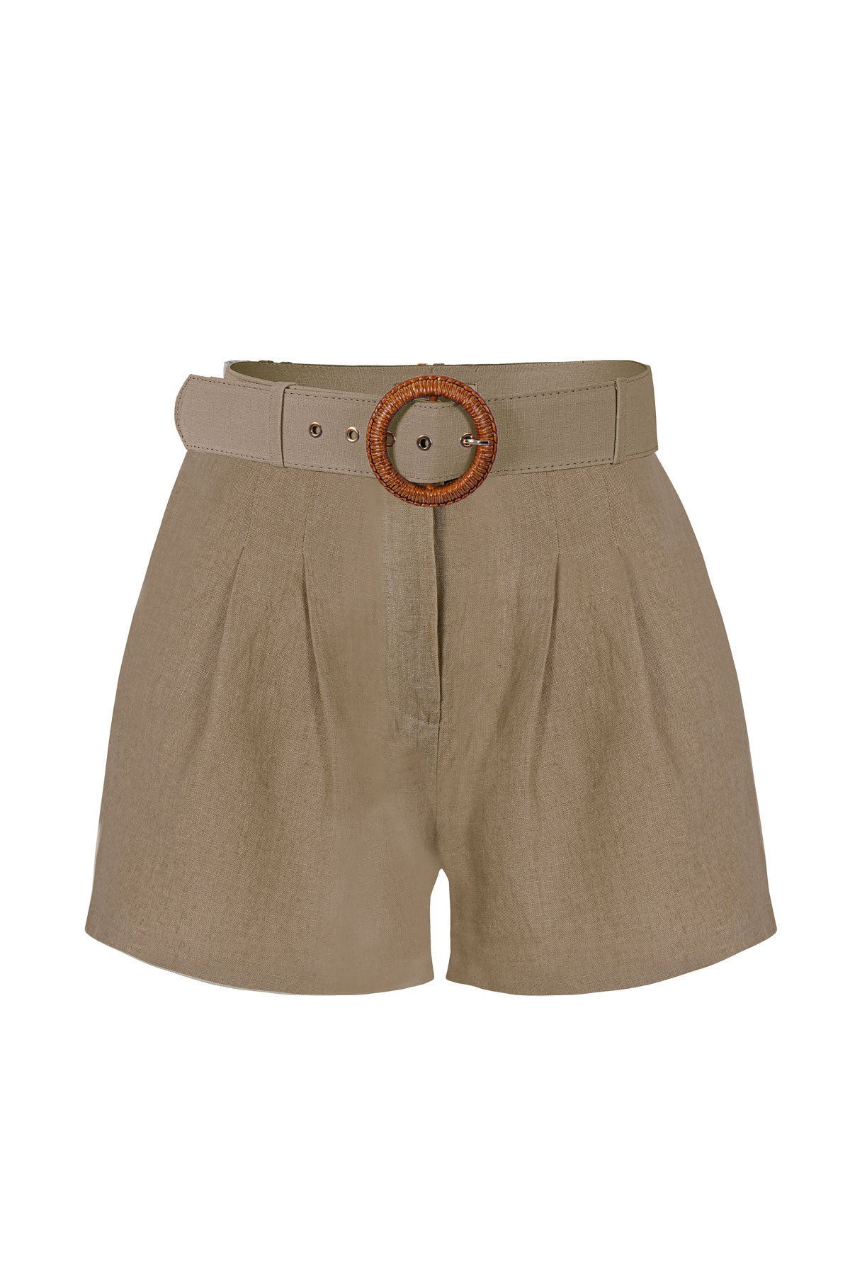 Reve Dark Beige 100% Linen Short