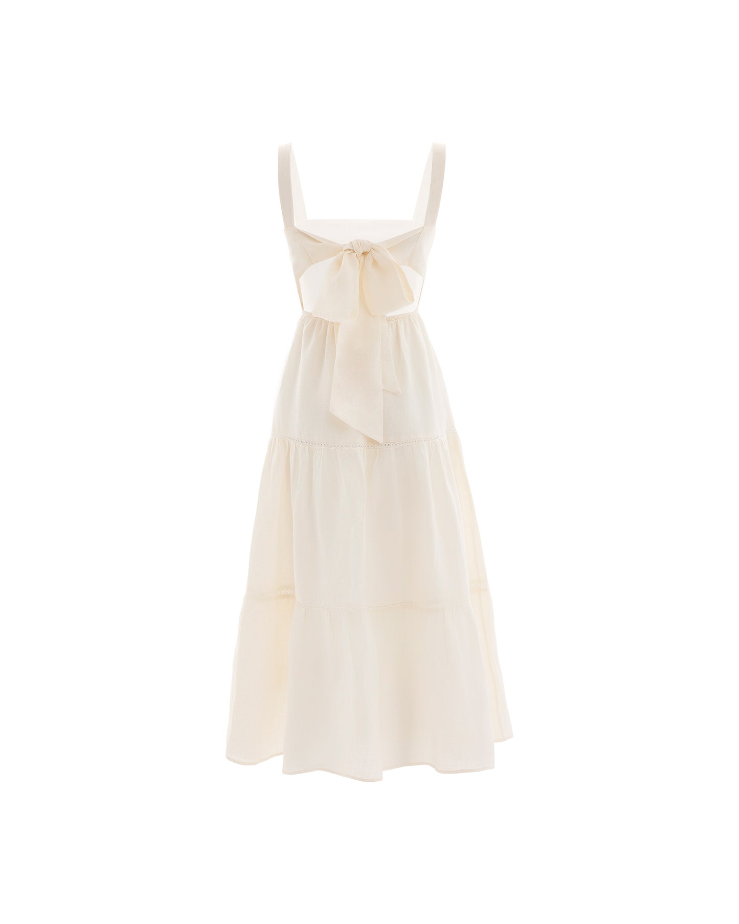 Ella White Midi 100% Linen Dress