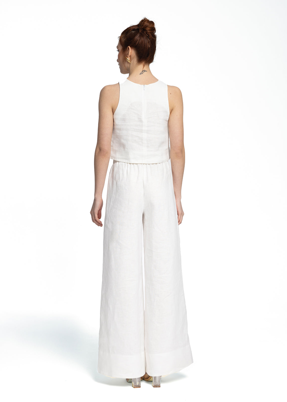 Ciel White %100 Linen Pant