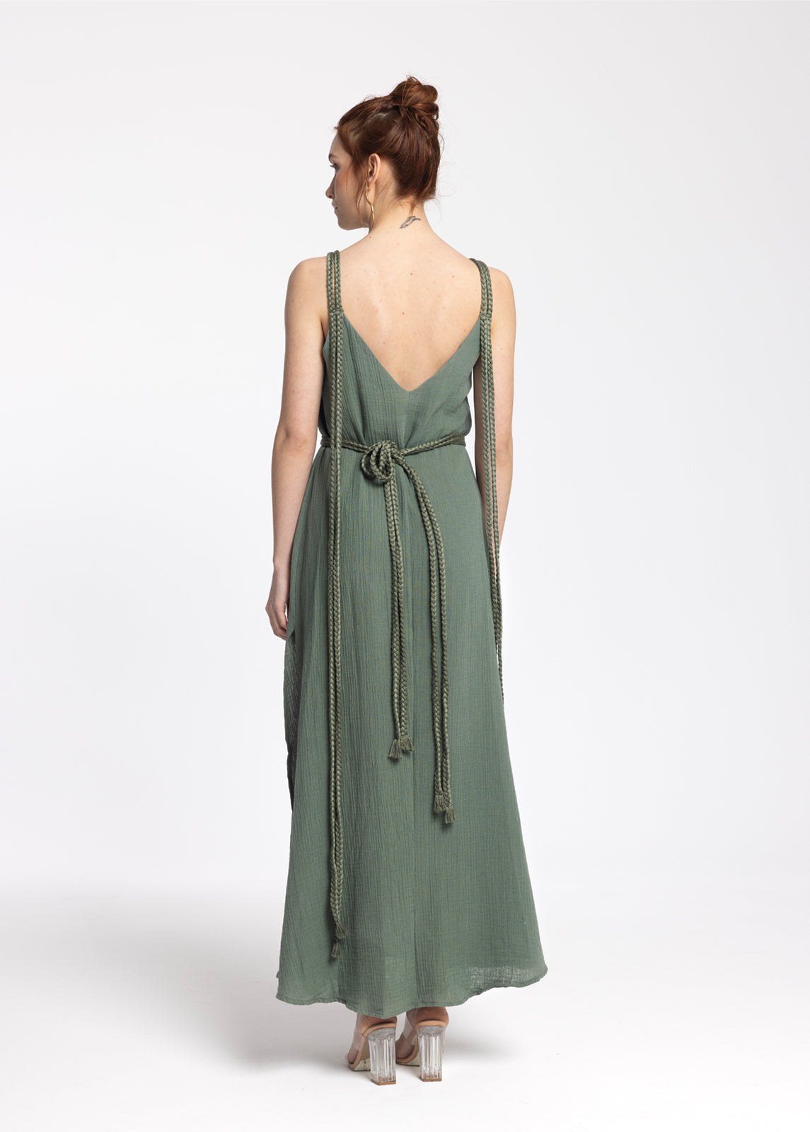 Elinora Khaki Maxi Dress