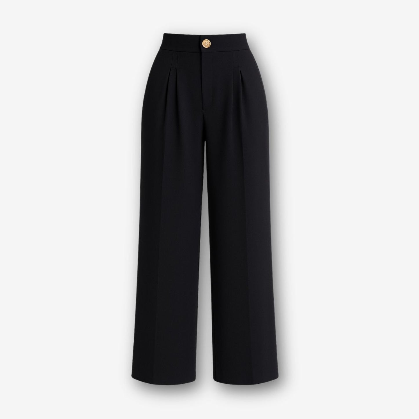 Elara High Waist Pleated Pants – Black