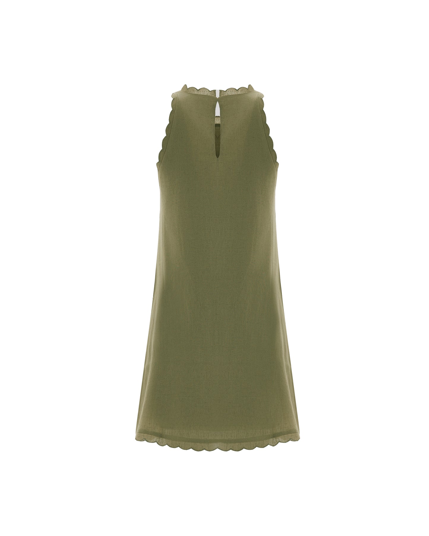 Calia Khaki Green Mini Linen Dress