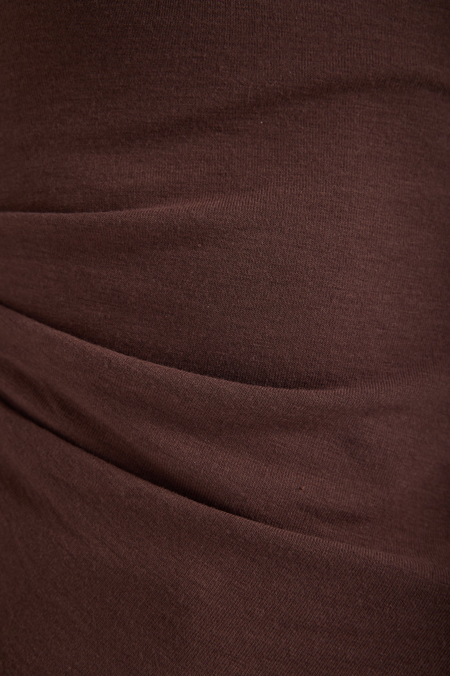 Aura One-Shoulder Draped Top – Brown