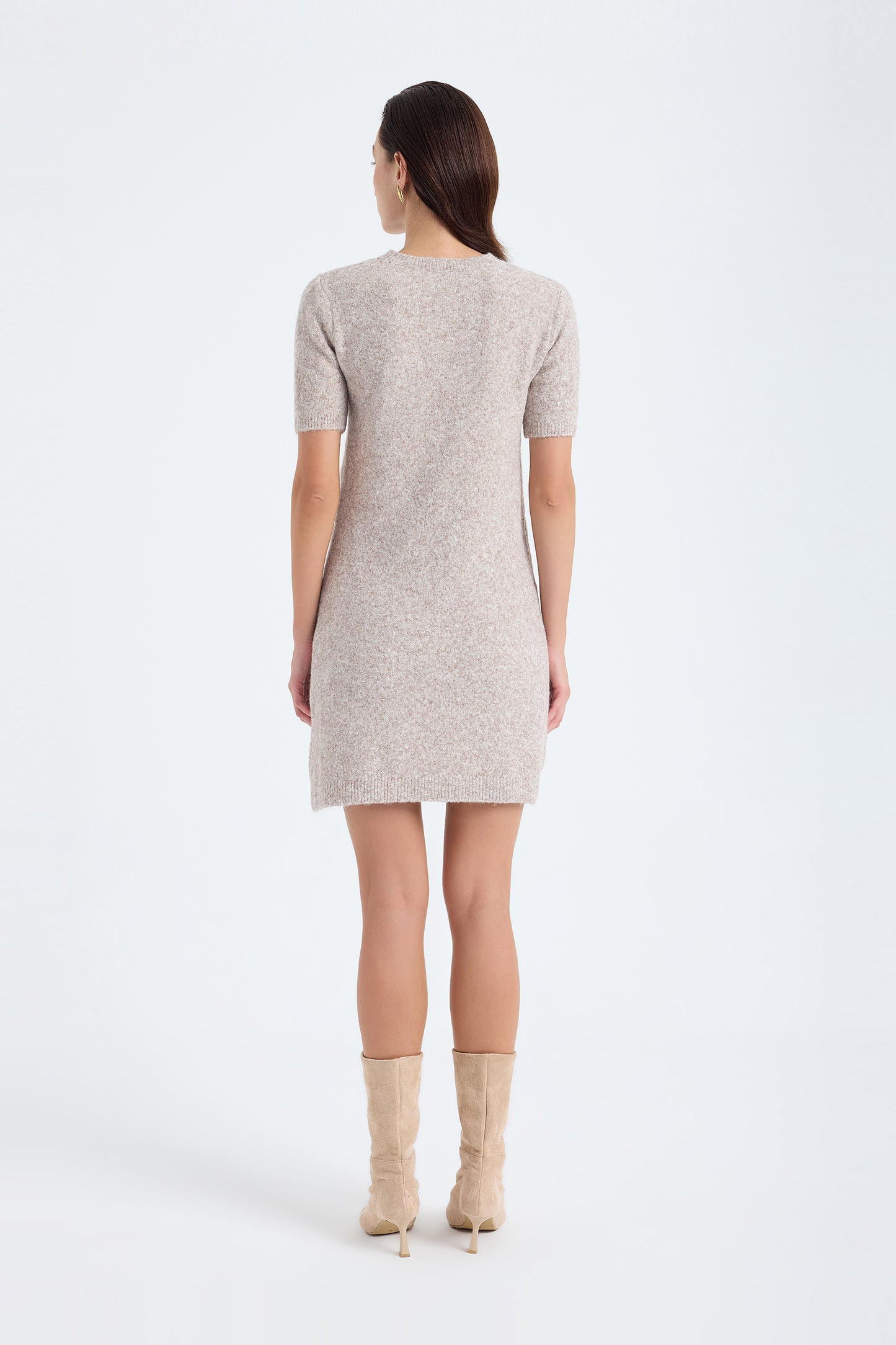 Rune Short Sleeve Knit Dress – Grey