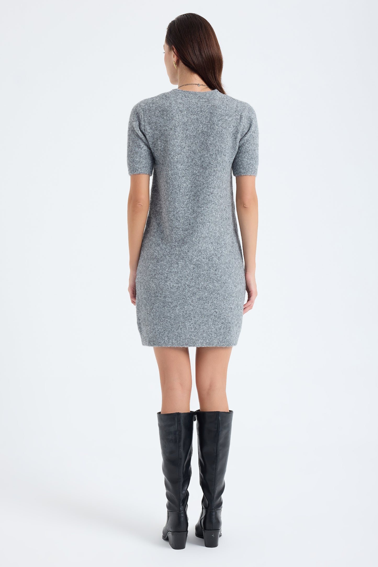 Rune Short Sleeve Knit Dress – Taupe