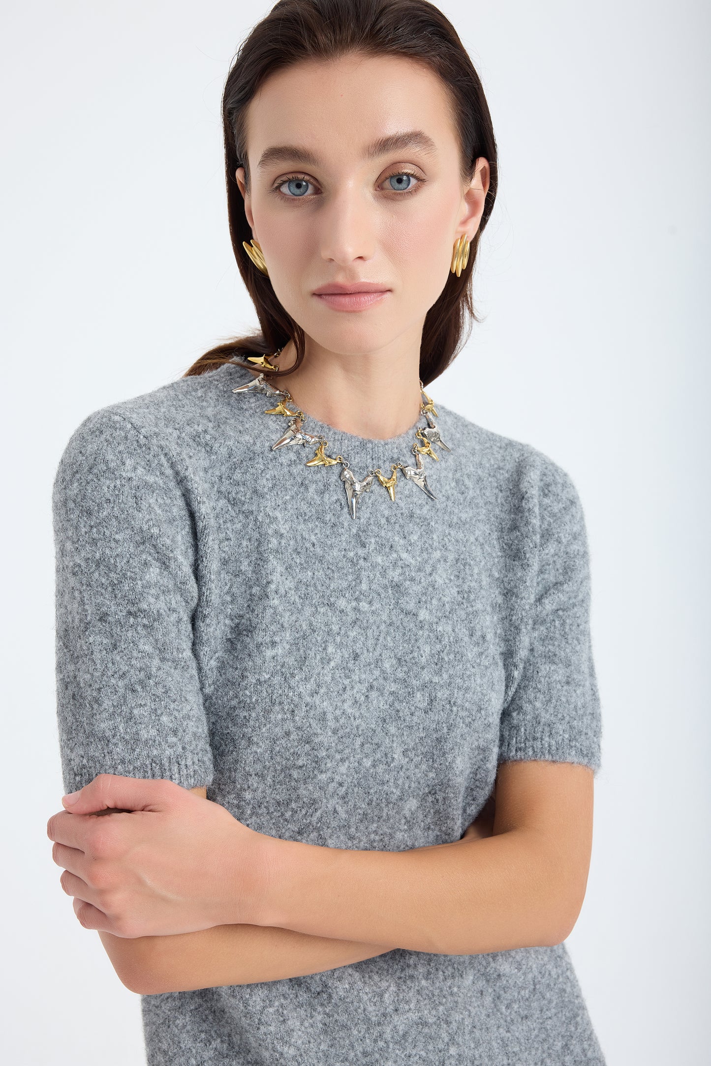 Rune Short Sleeve Knit Dress – Taupe