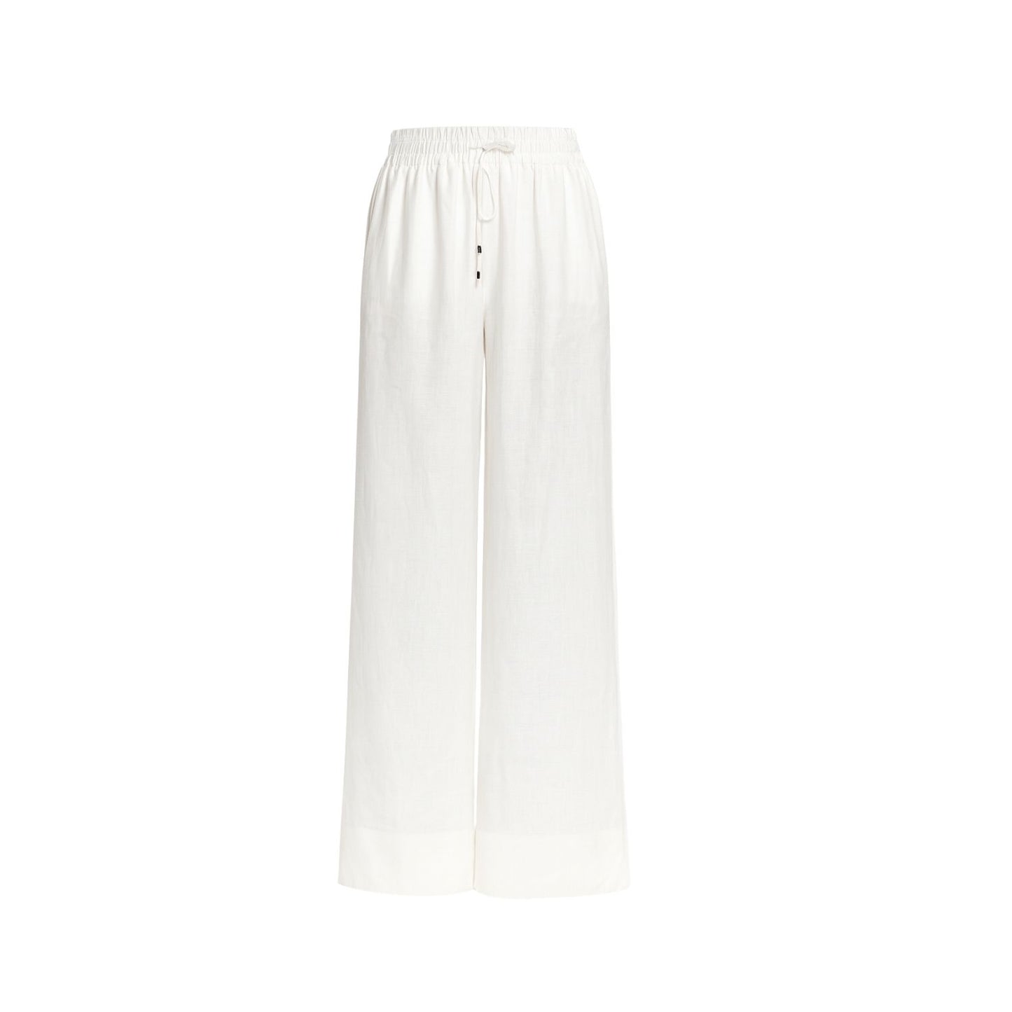 Ciel 100% Linen Wide-Leg Pants - White