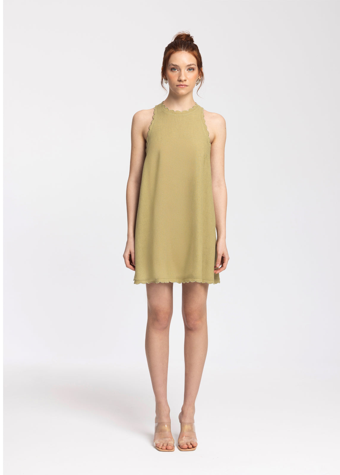 Calia Light Green Linen Mini Dress