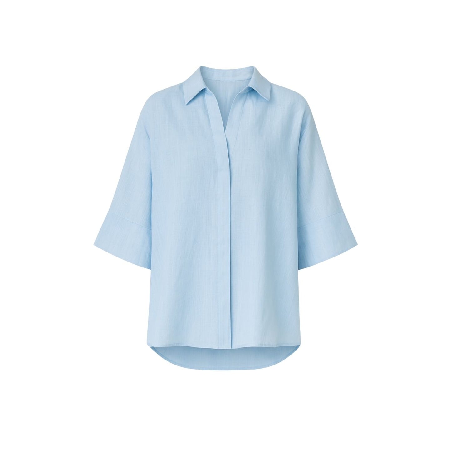 Iyan 100% Linen Oversize Shirt - Blue