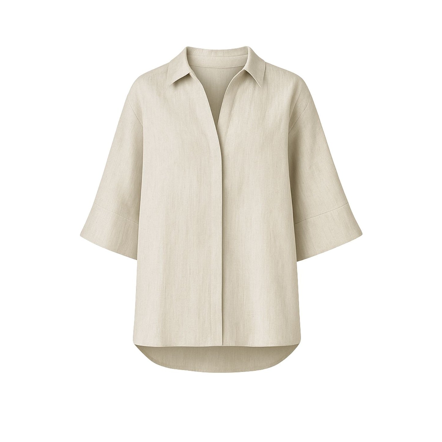 Iyan 100% Linen Oversize Shirt - Stone