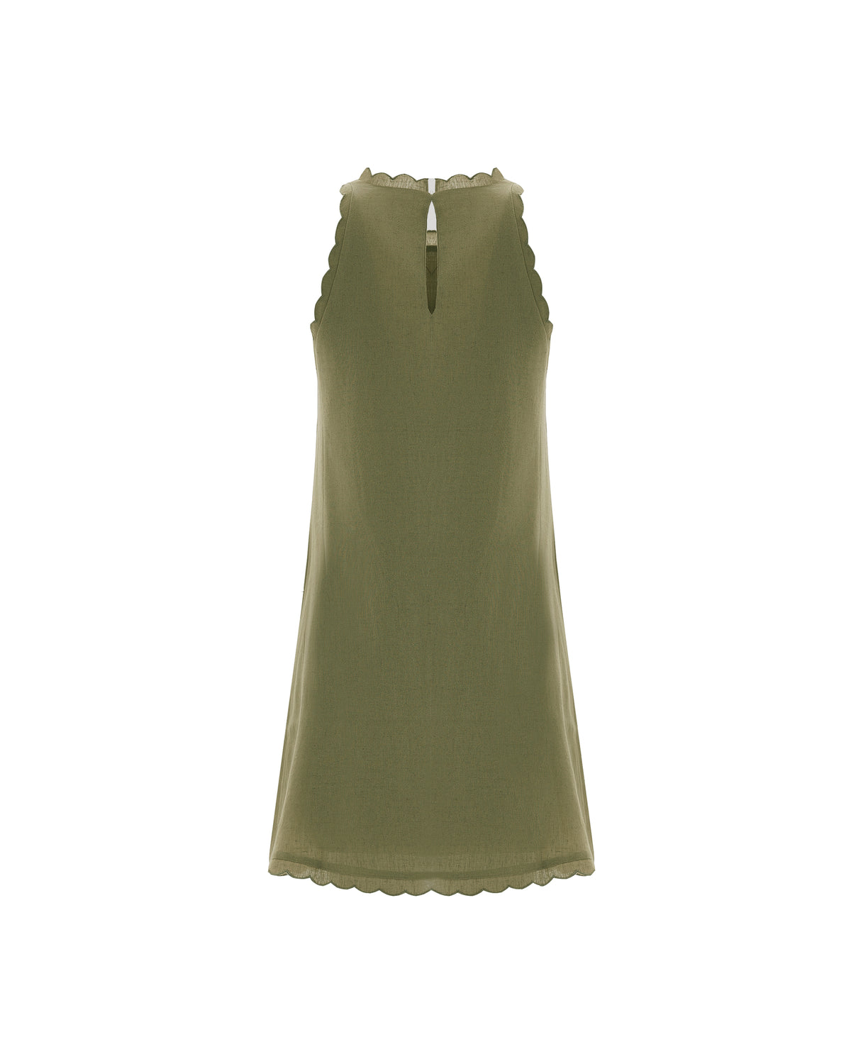Calia Khaki Green Mini Linen Dress