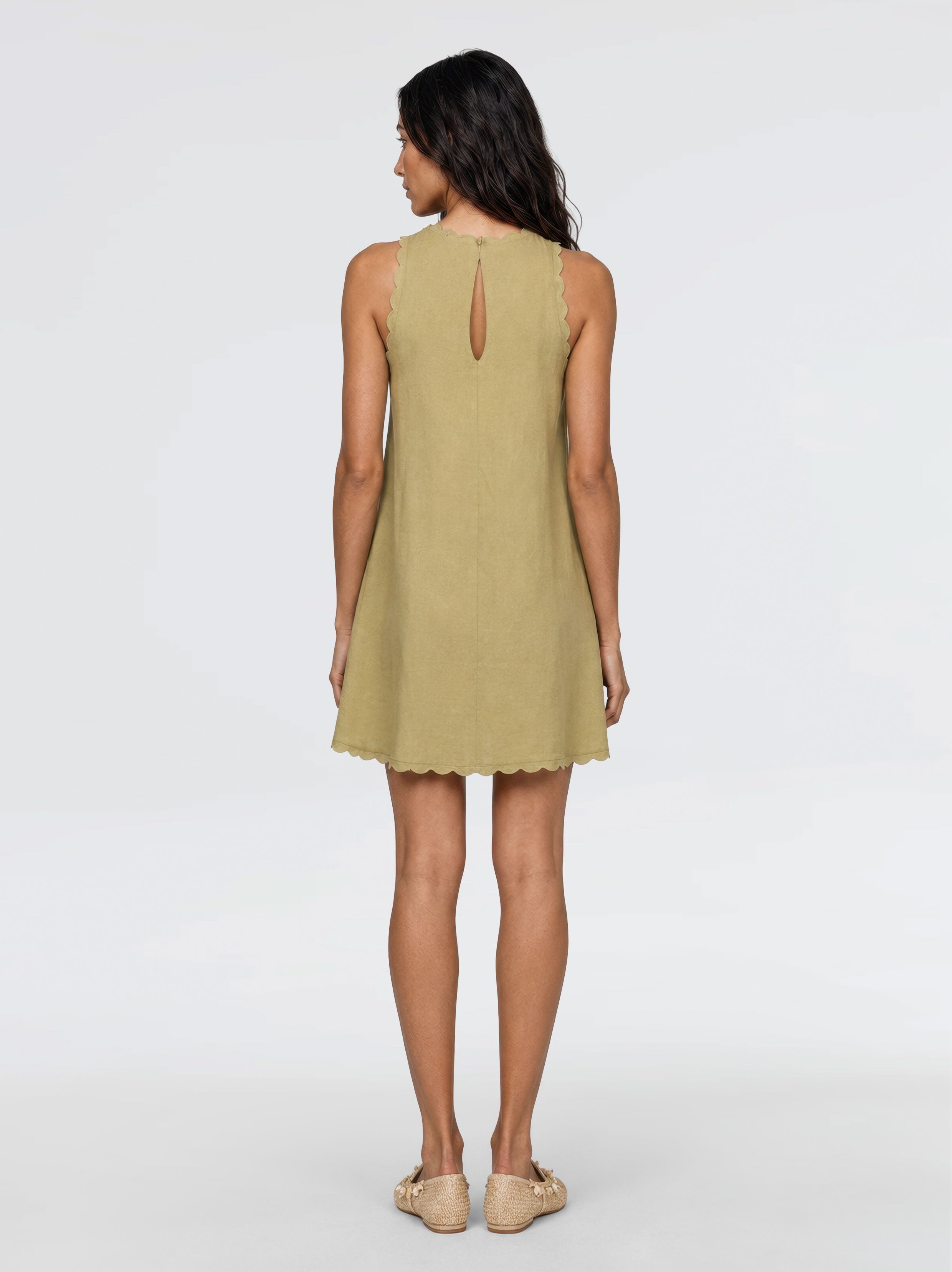 Calia Light Green Linen Mini Dress