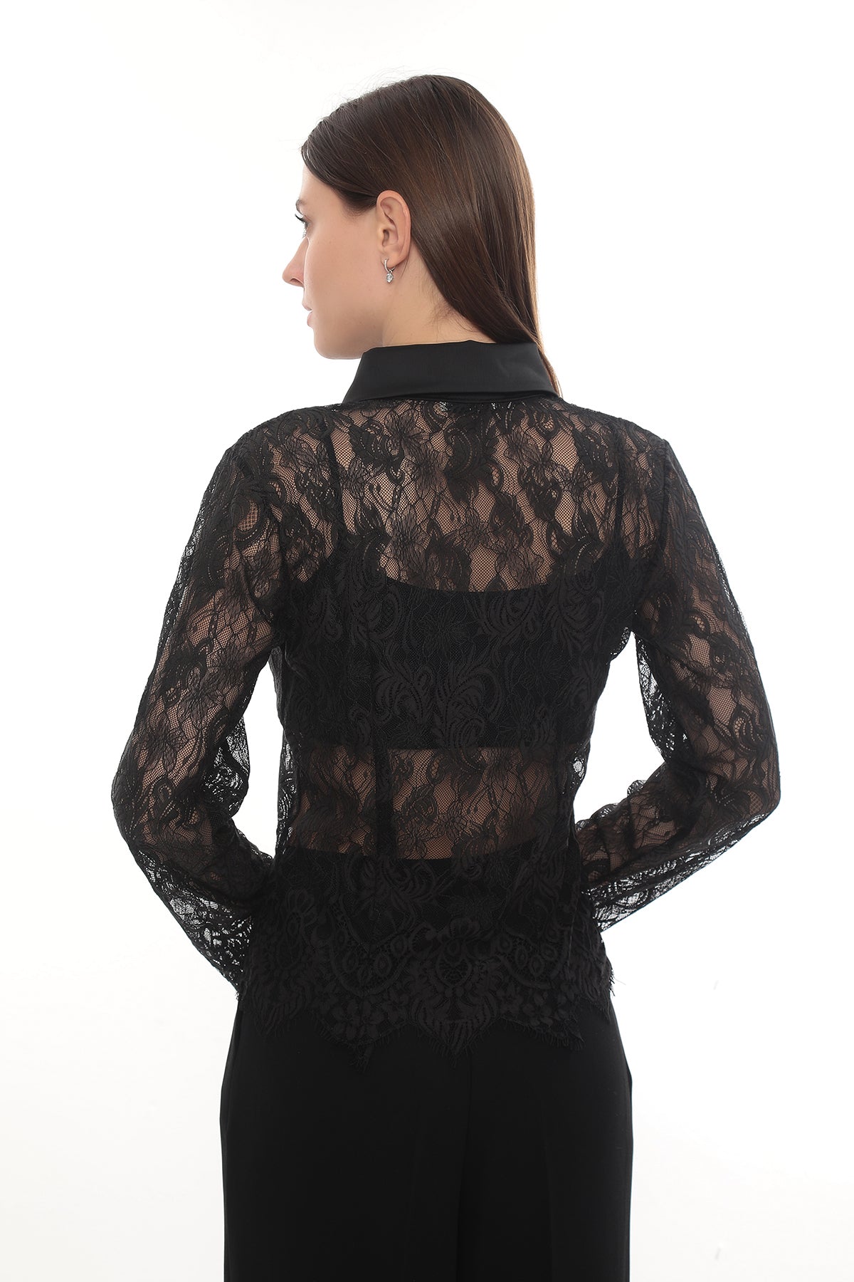 Lina Lace Shirt - Black