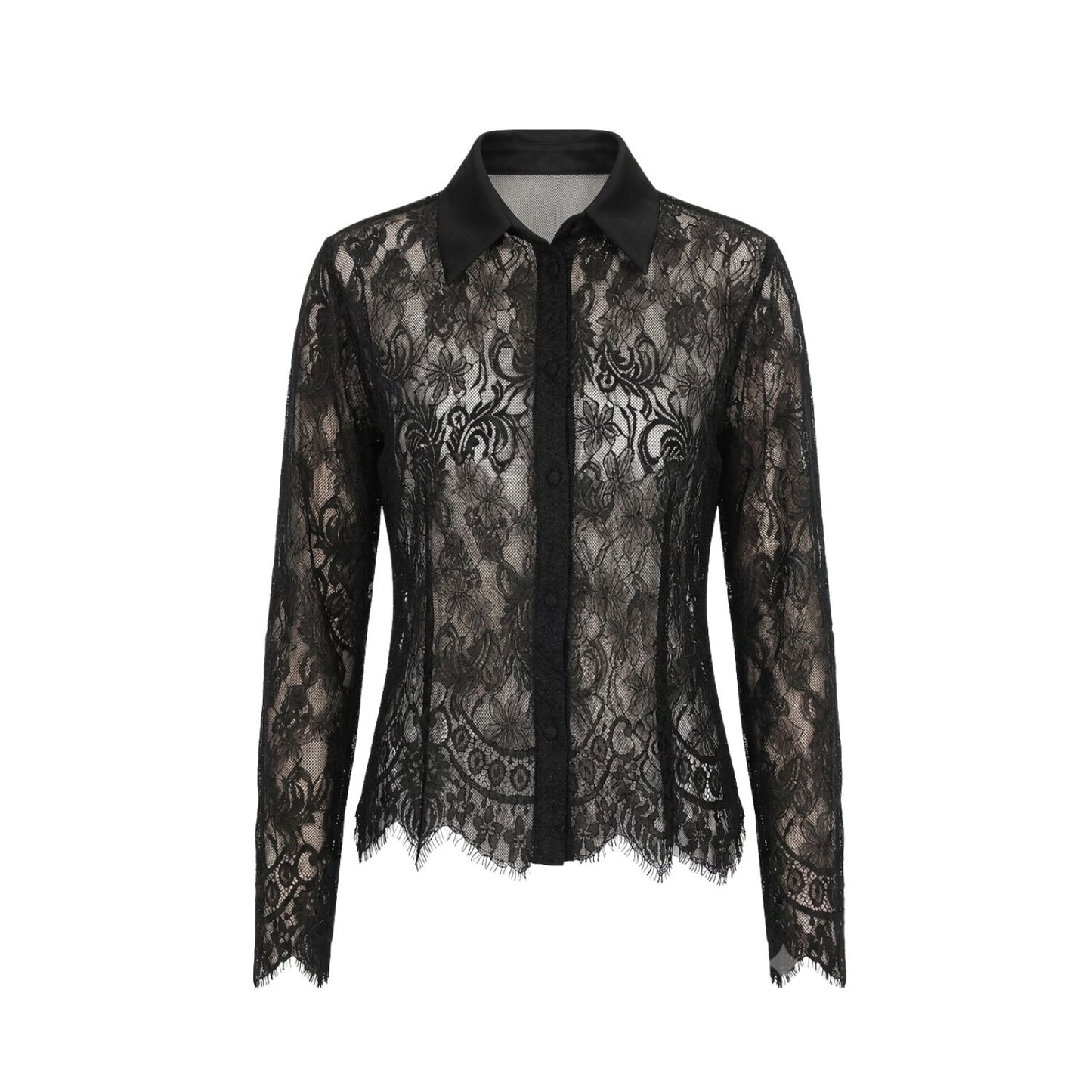 Lina Lace Shirt - Black