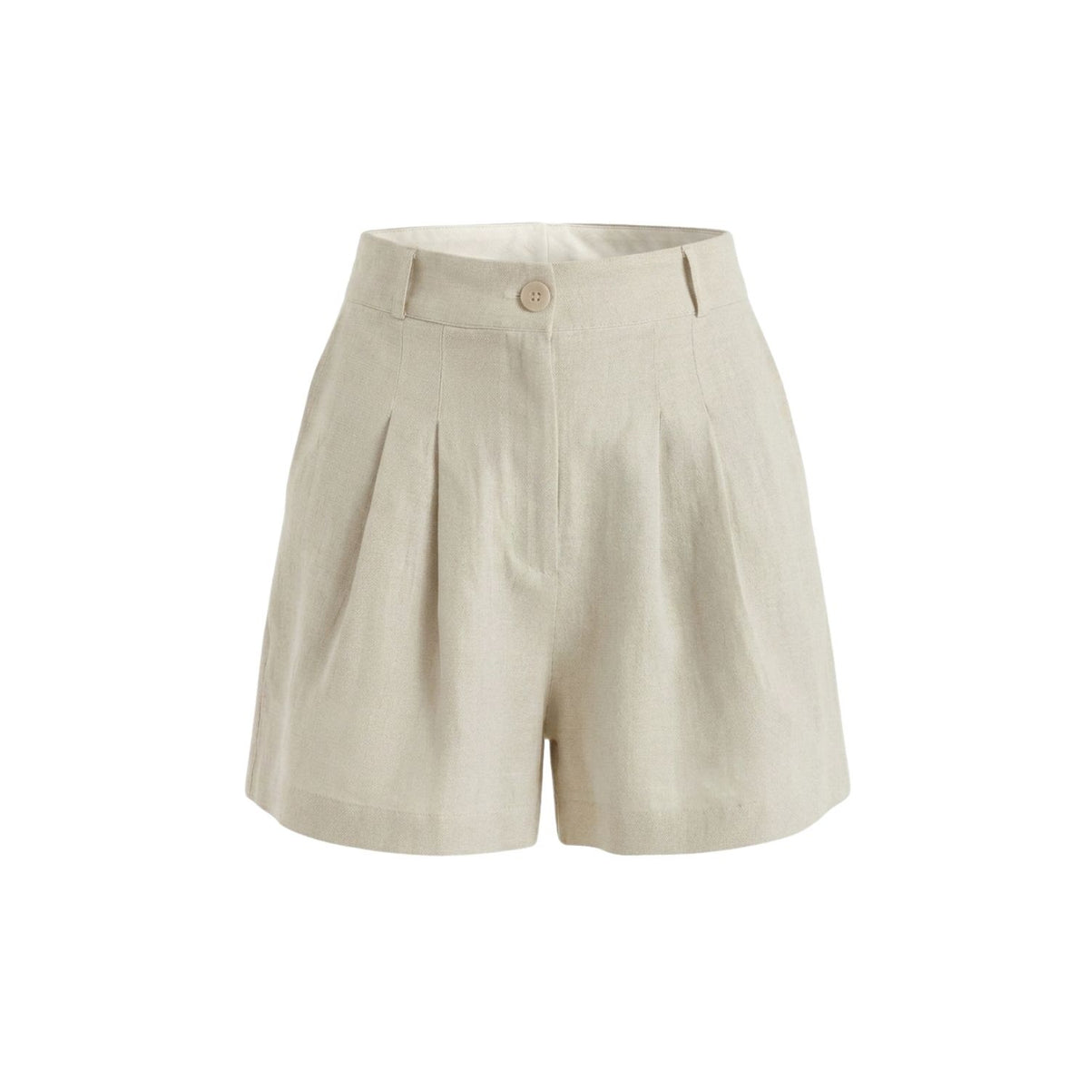 Reve %100 Linen Relaxed Fit High-Waist Short - Stone