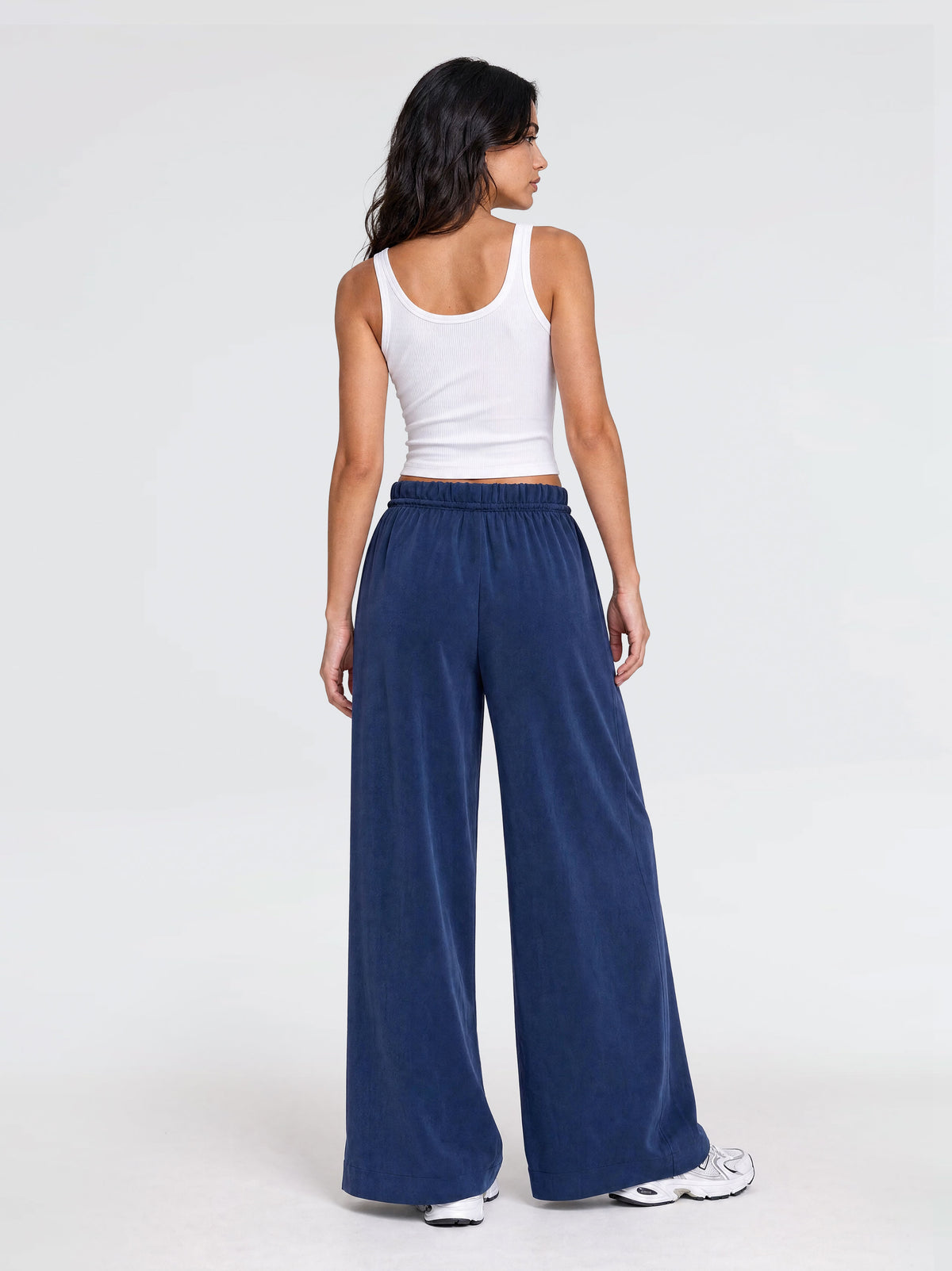 Calira Modal Wide Leg Pants - Navy Blue