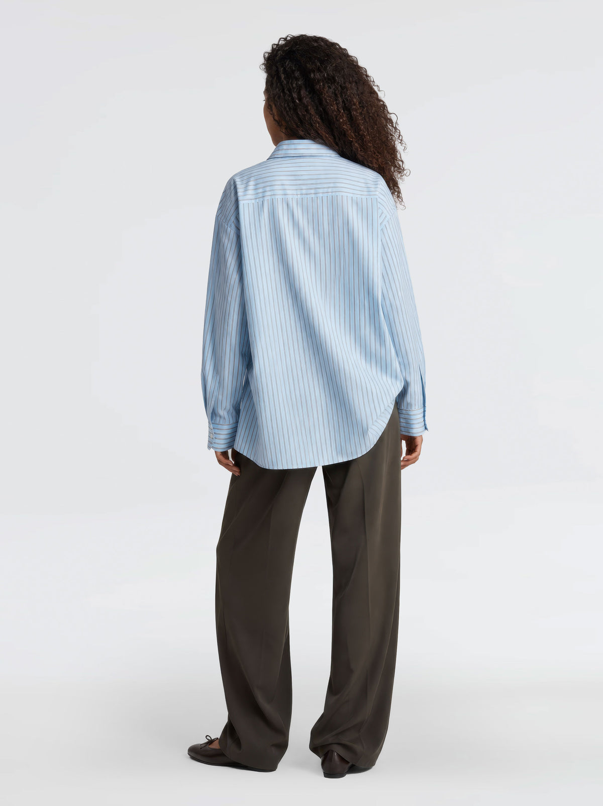 Elara High Waist Pleated Pants – Brown