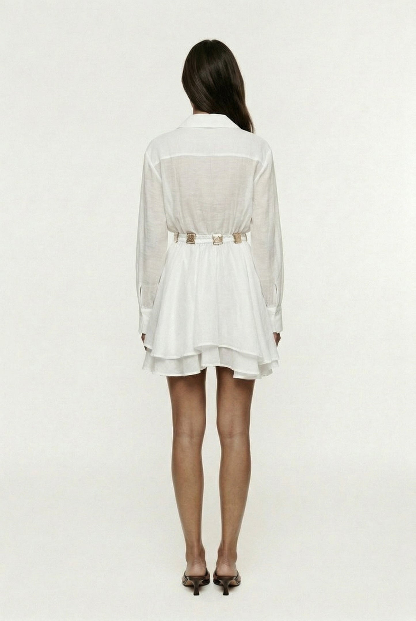 Alora Tencel Mini Shirt Dress - White