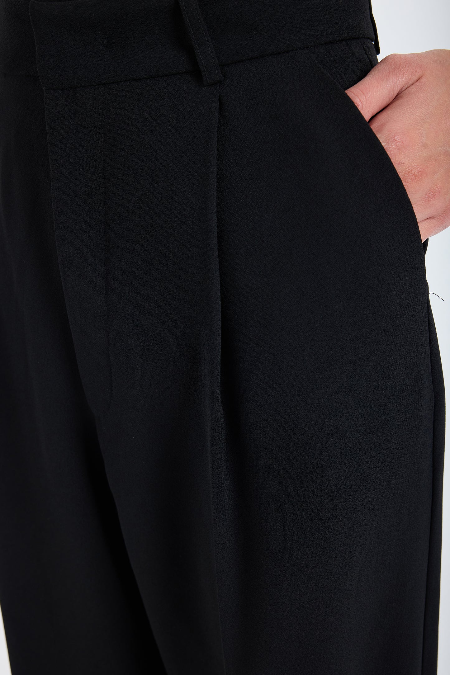 Nevara High Waist Wide Leg Pants – Black