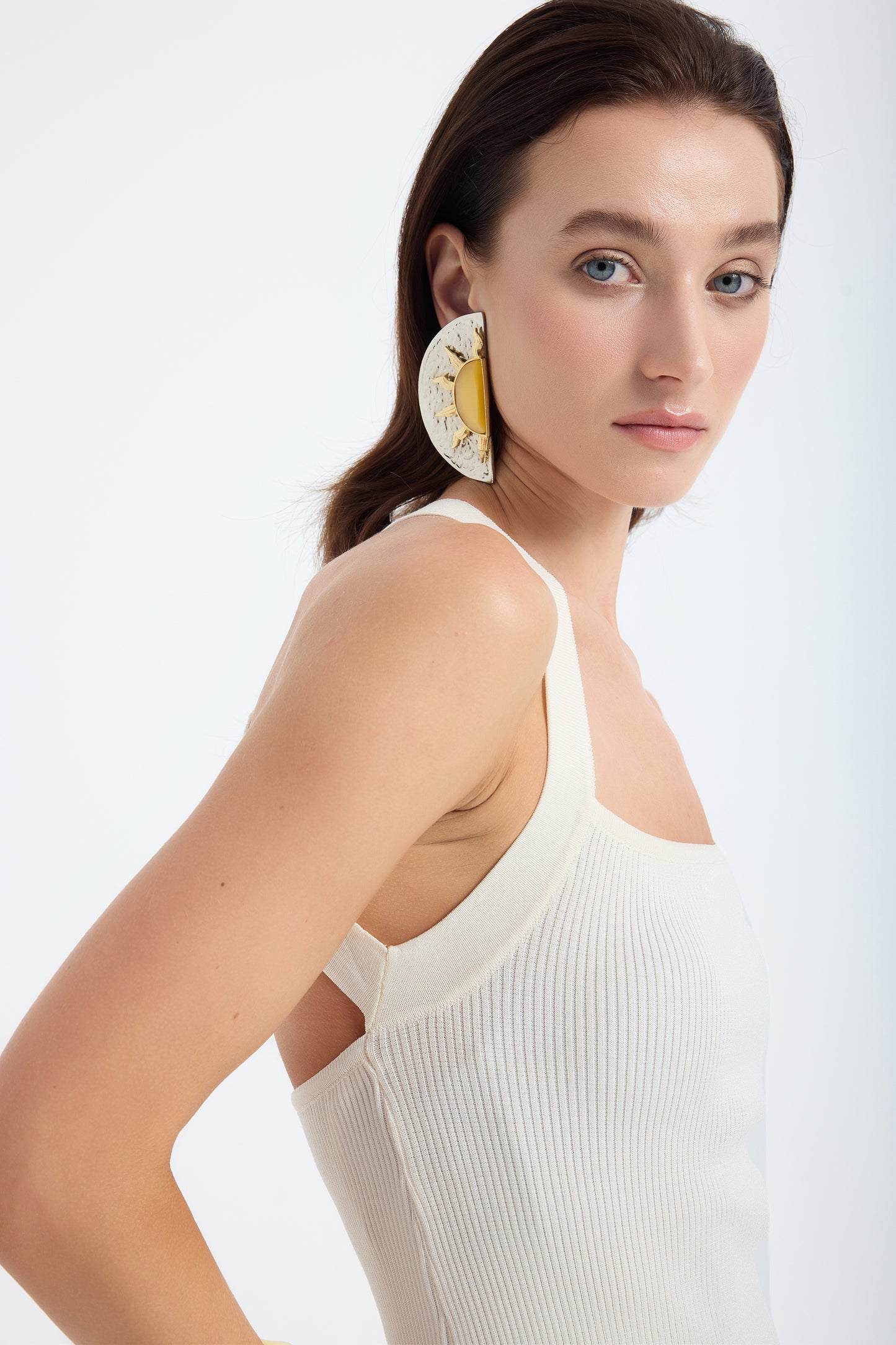 Azura Knit Crisscross Back Bodycon Midi Dress - Ivory