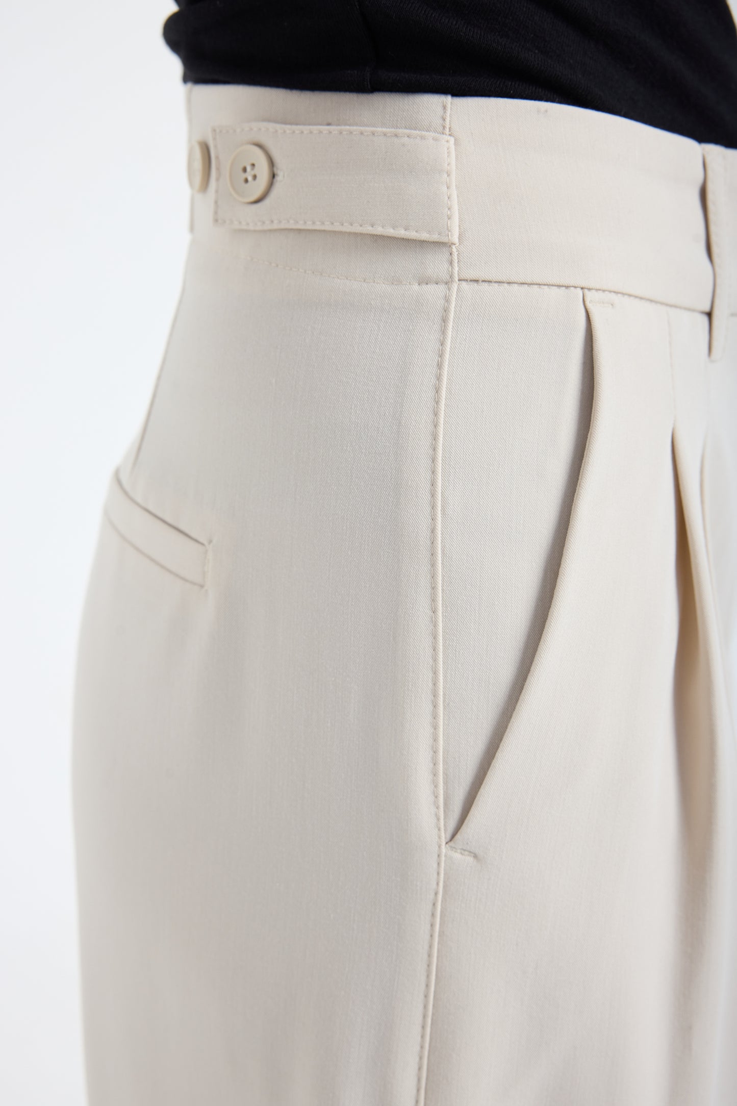 Liora Double Pleated Palazzo Trousers – Stone