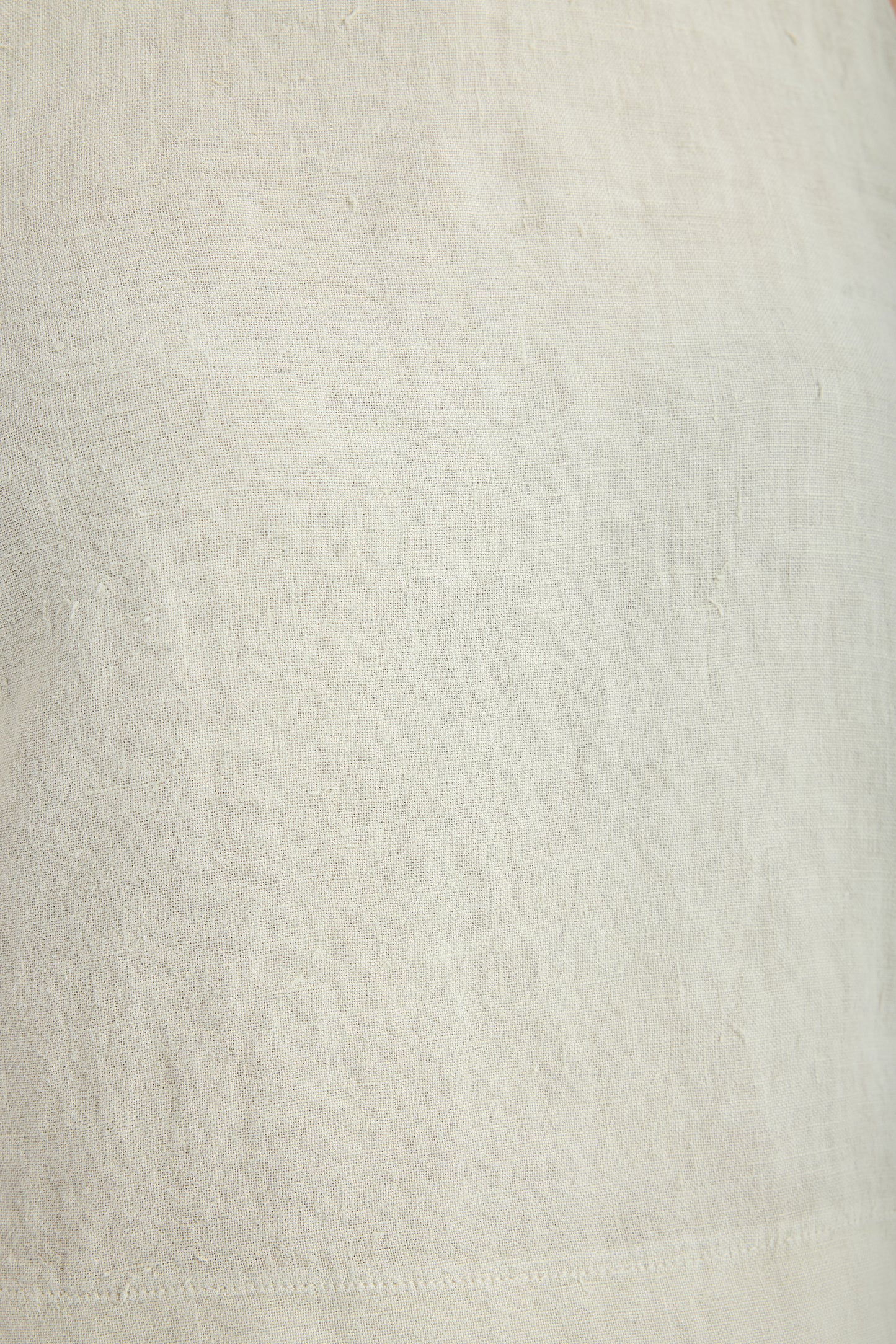 Lena 100% Linen Sleeveless Crop Top - Stone