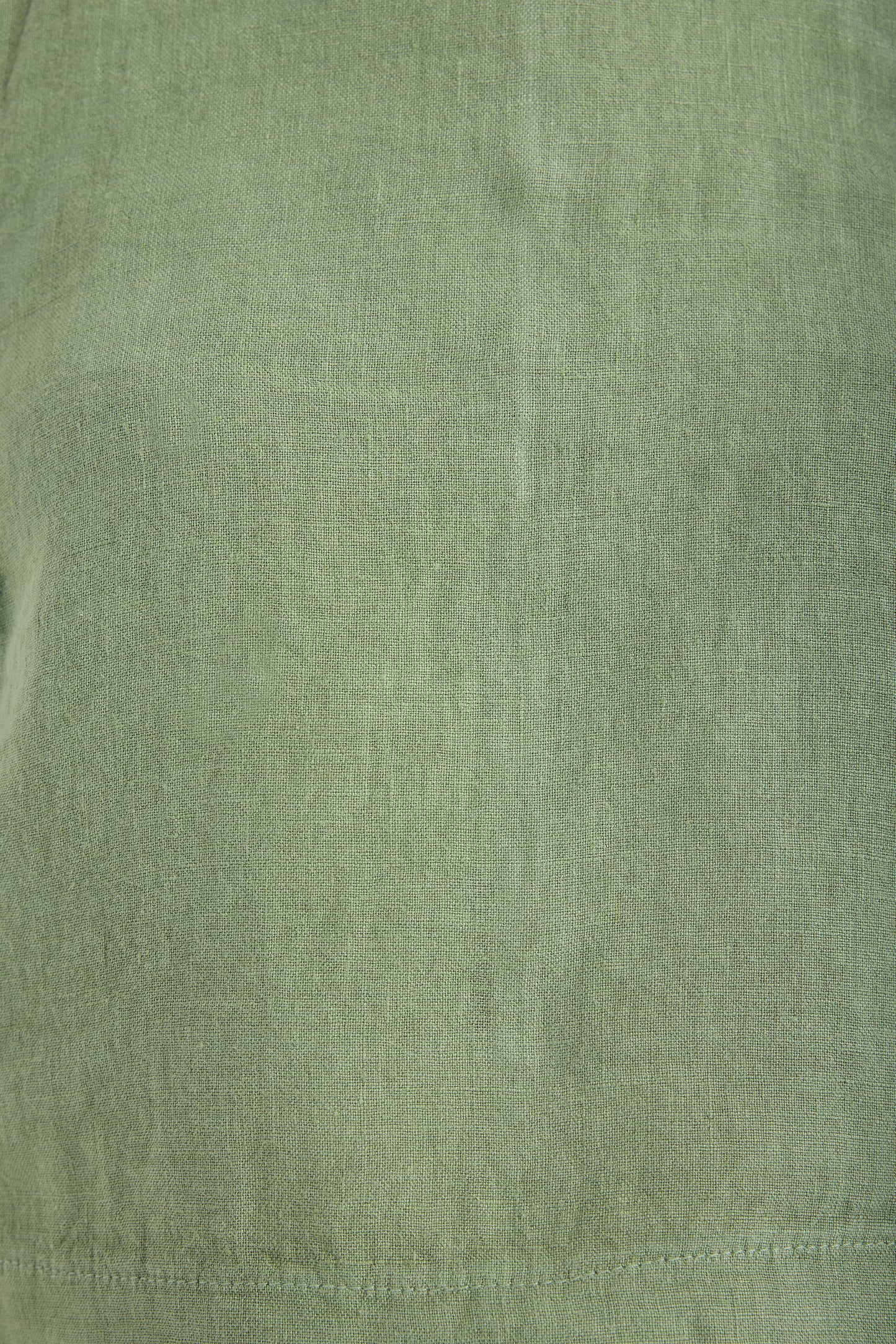 Lena 100% Linen Sleeveless Crop Top - Green