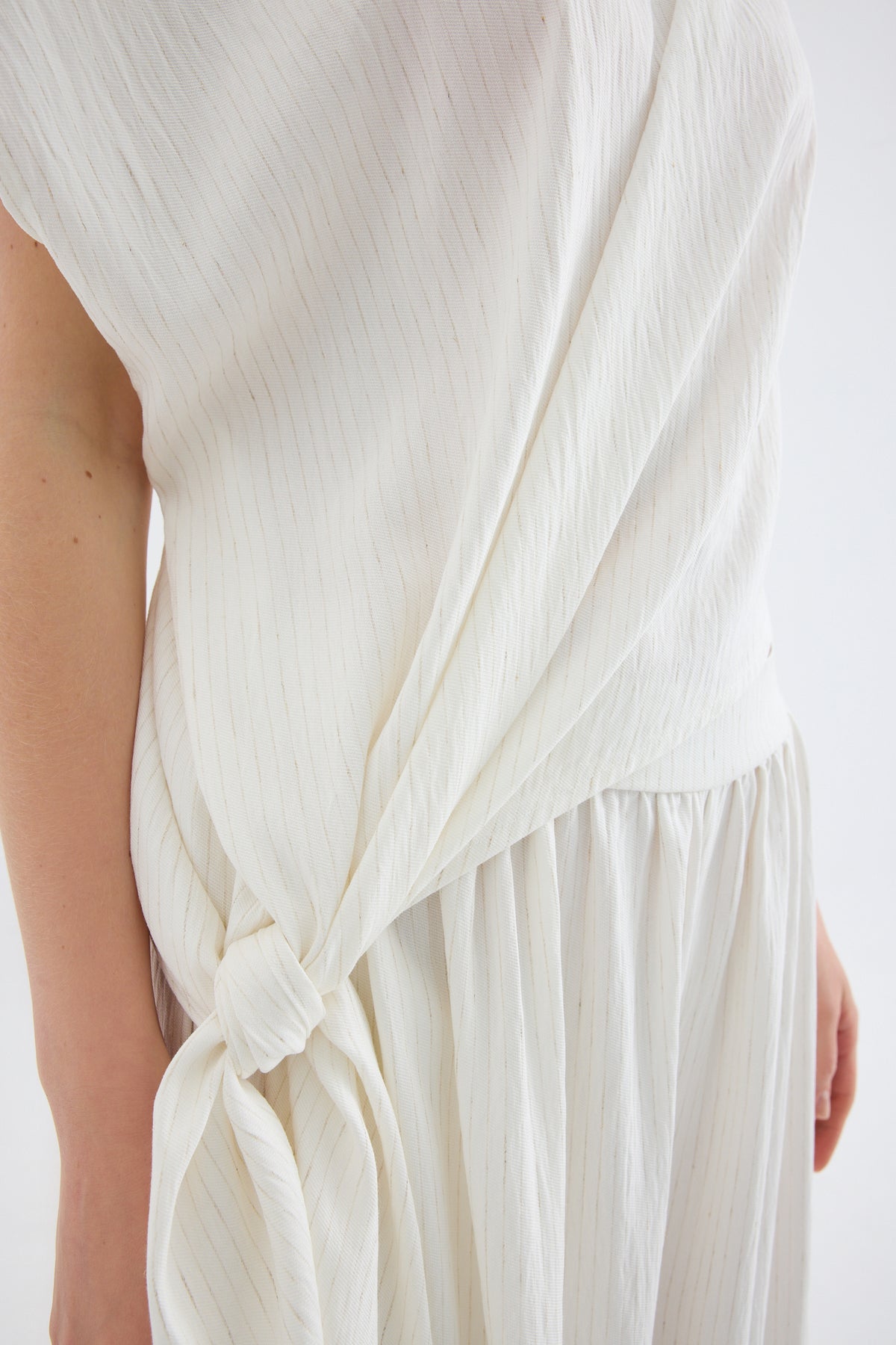 Torina Draped Viscose Top - Ecru