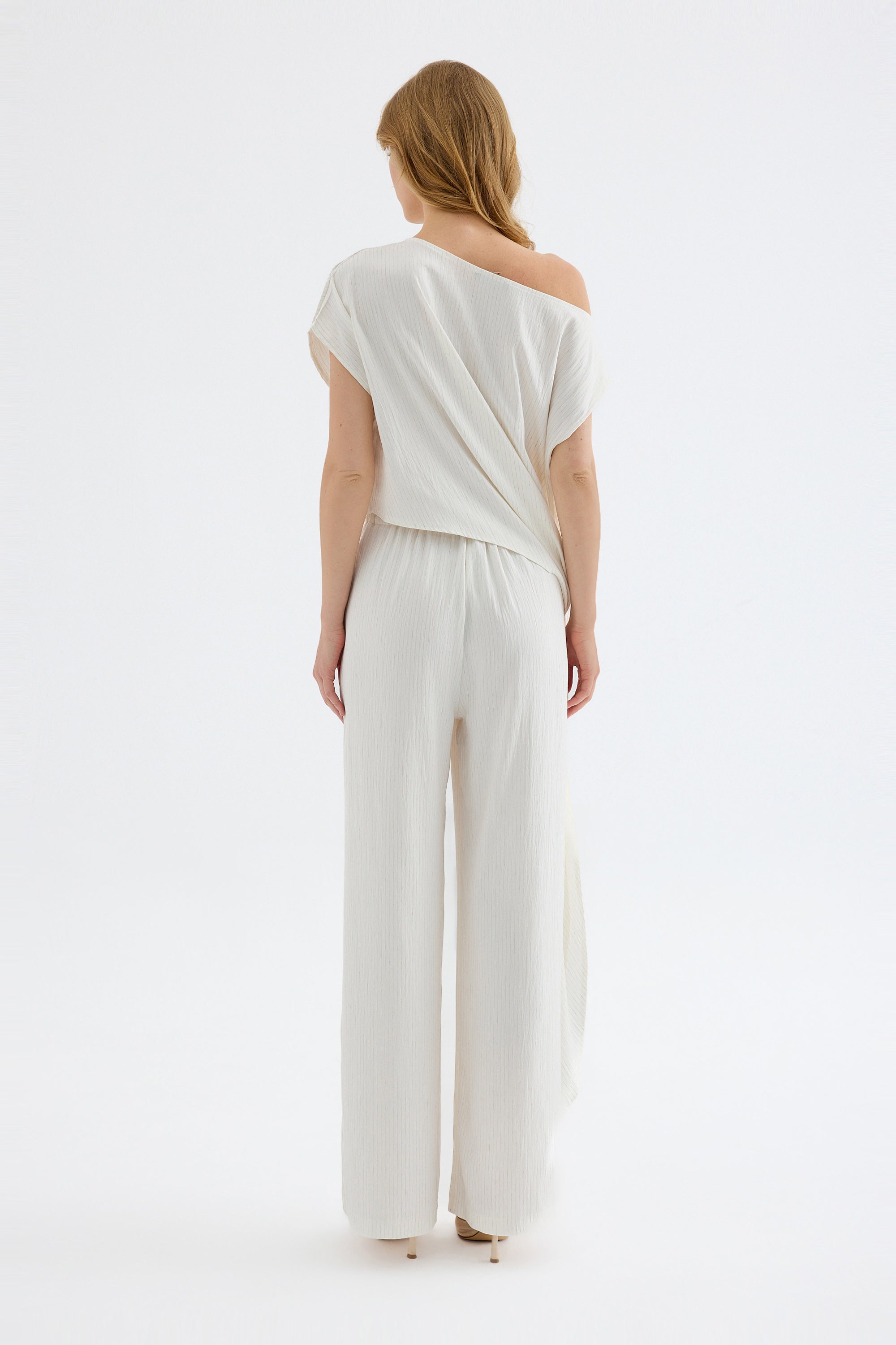 Elvara Fluid Viscose Pants - Ecru