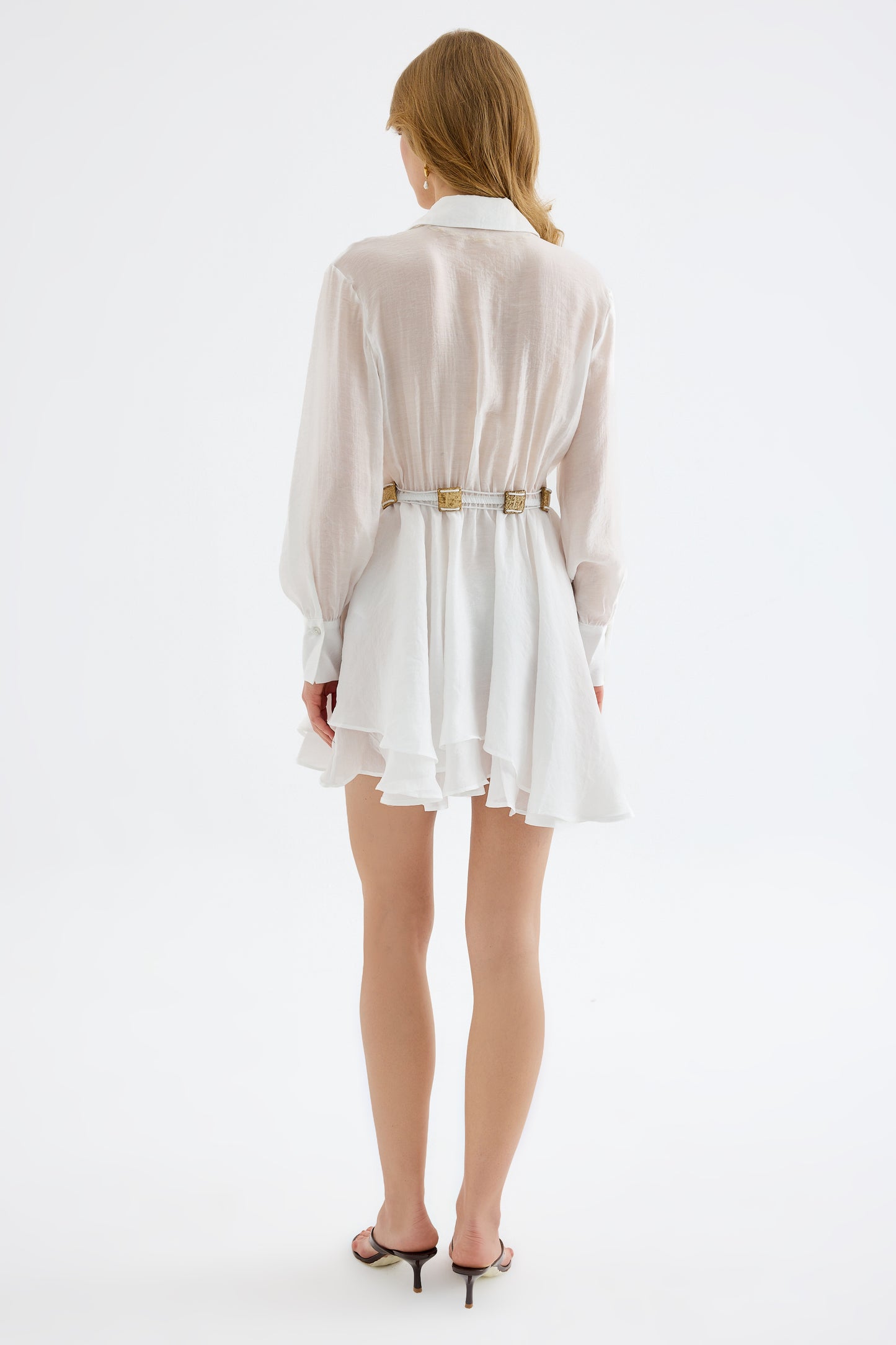 Alora Tencel Mini White Shirt Dress