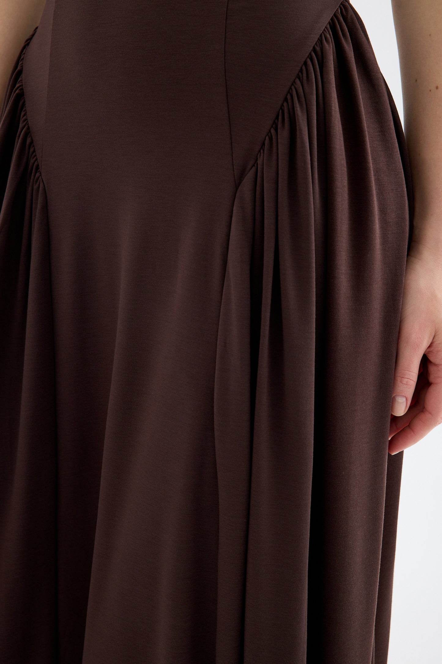 Elaris Viscose Bodycon Maxi Dress - Brown
