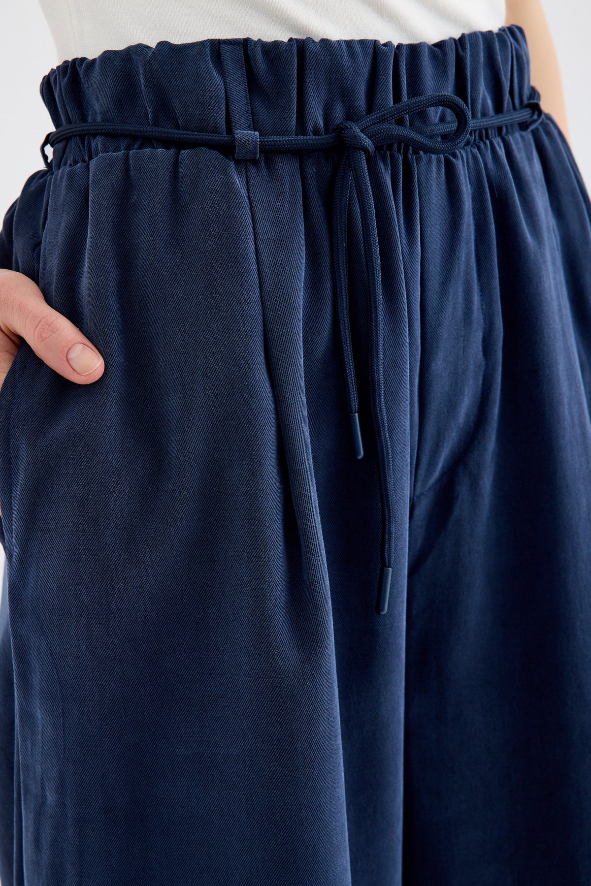 Calira Modal Wide Leg Pants - Navy Blue