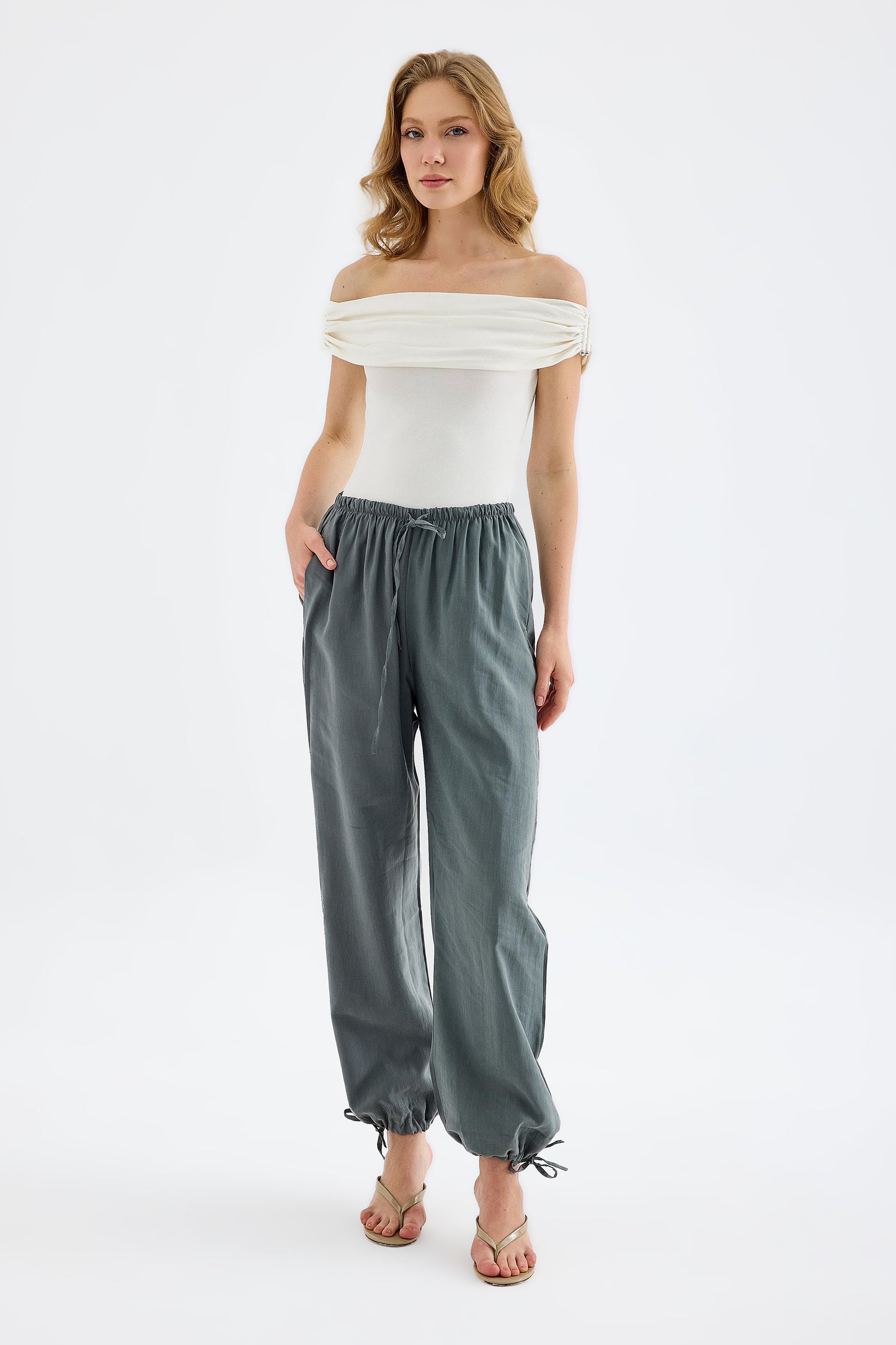 Novelle Modal Balloon Pants - Grey