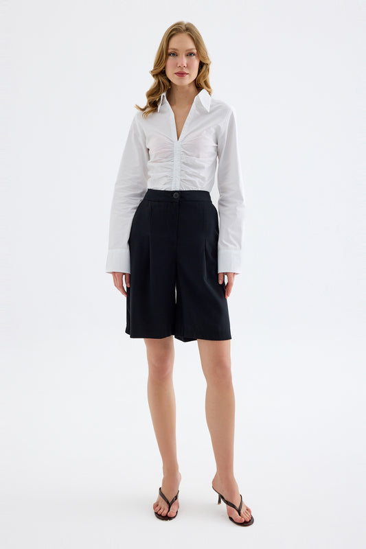 Vera Tencel Bermuda Shorts - Black