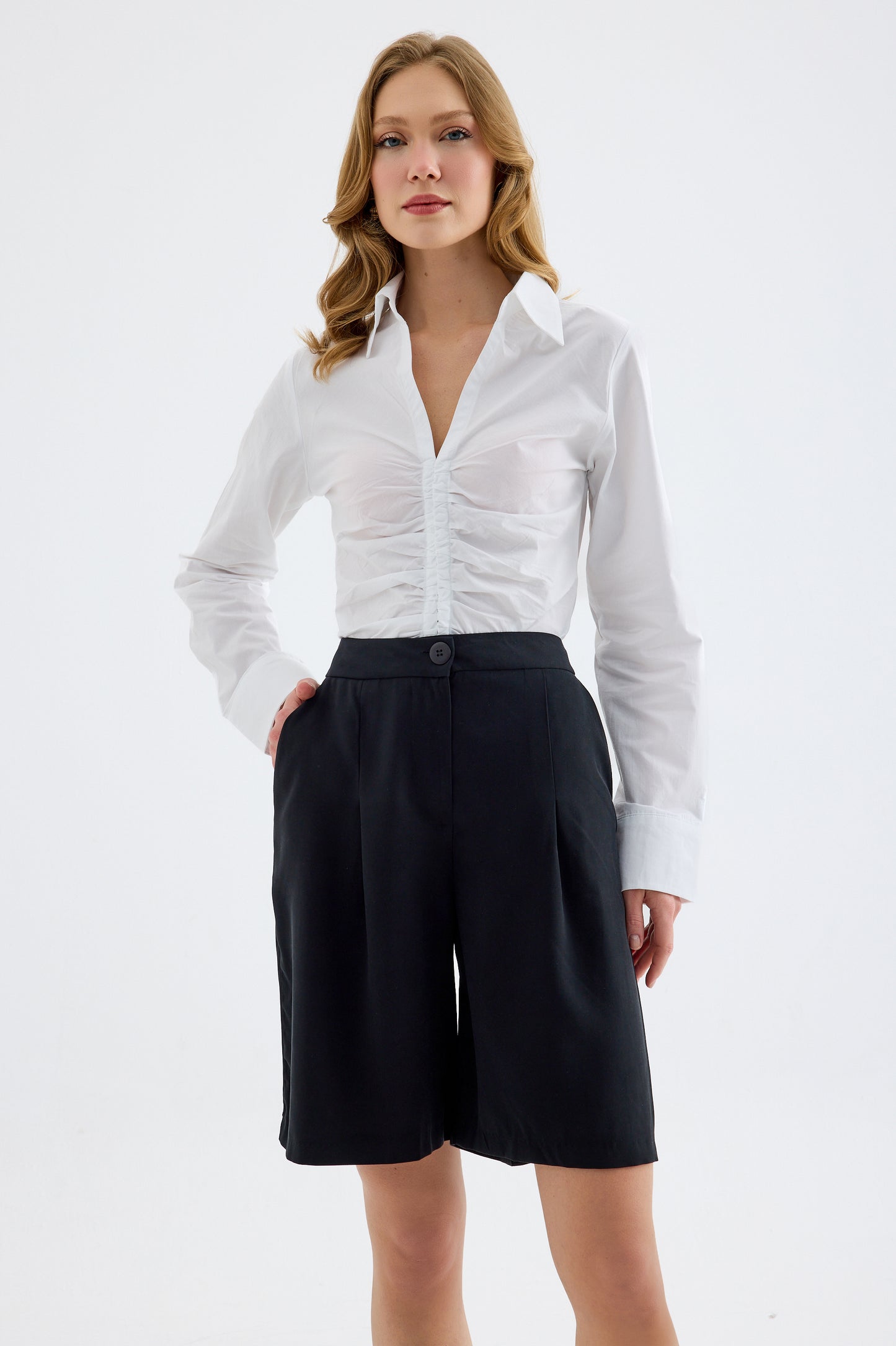 Vera Tencel Bermuda Shorts - Black