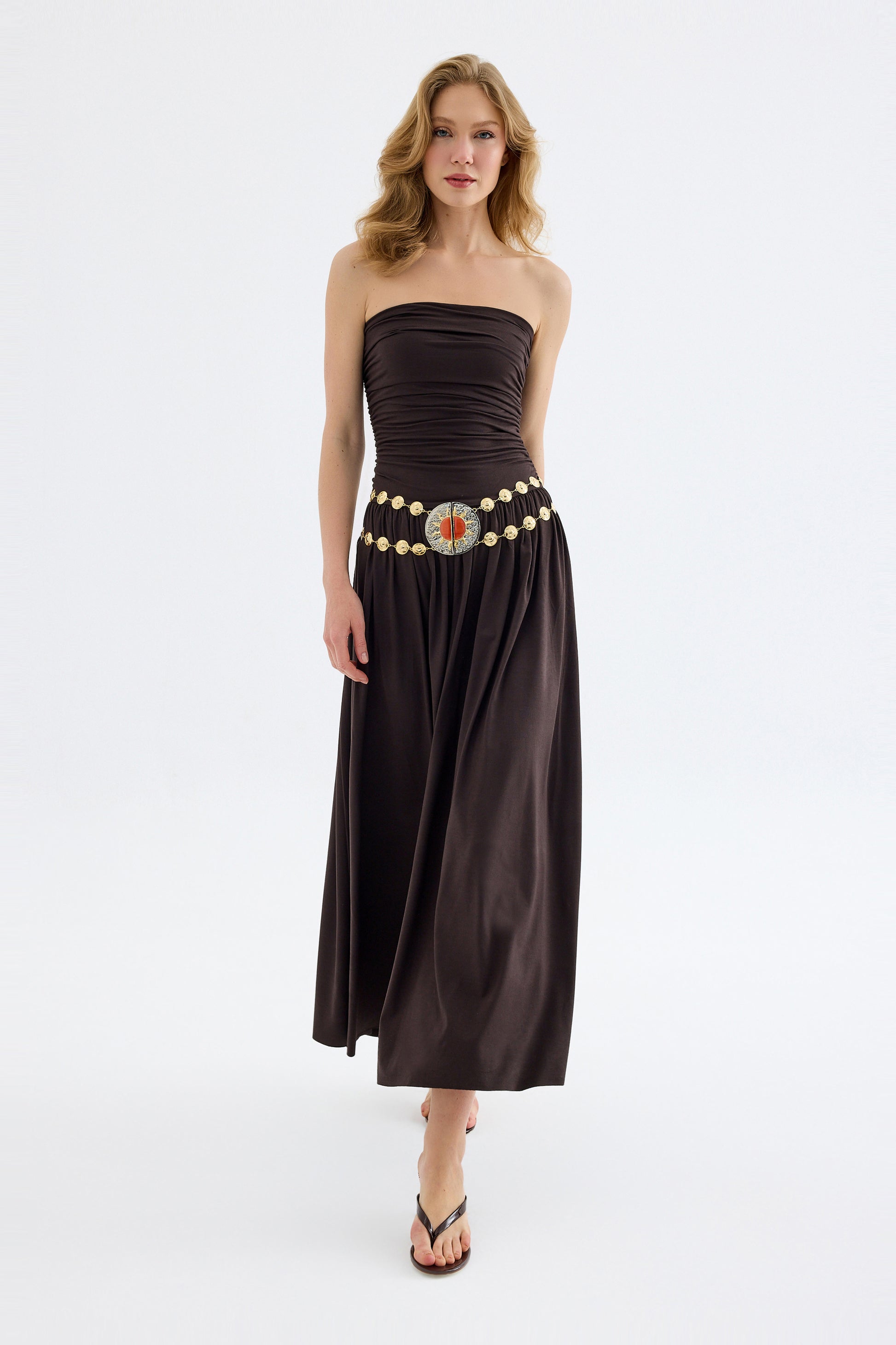 abeila strapless maxi dress Abeila Strapless Maxi Dress Burgundy