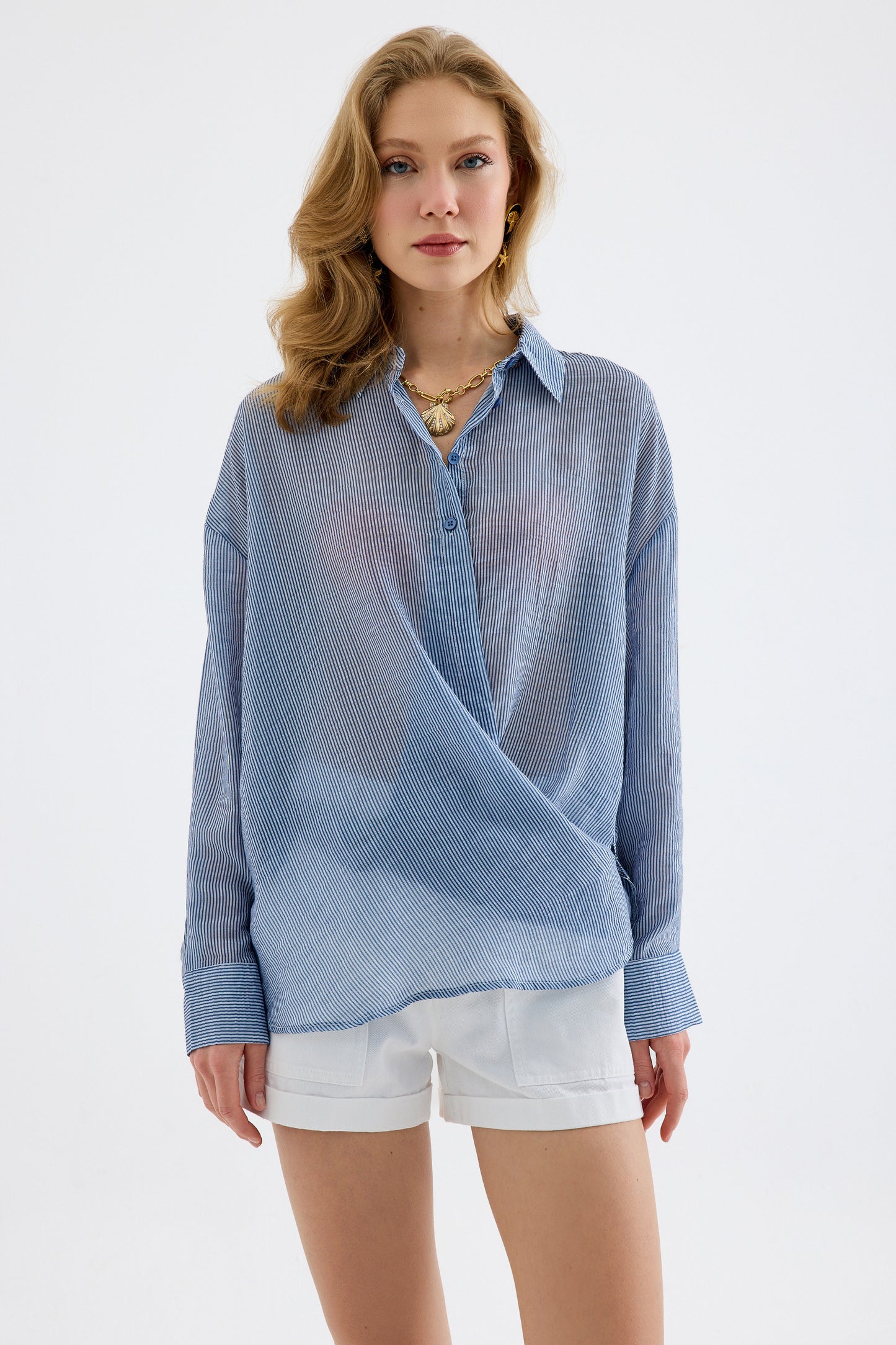 Rosalie Viscose Striped Relaxed Shirt