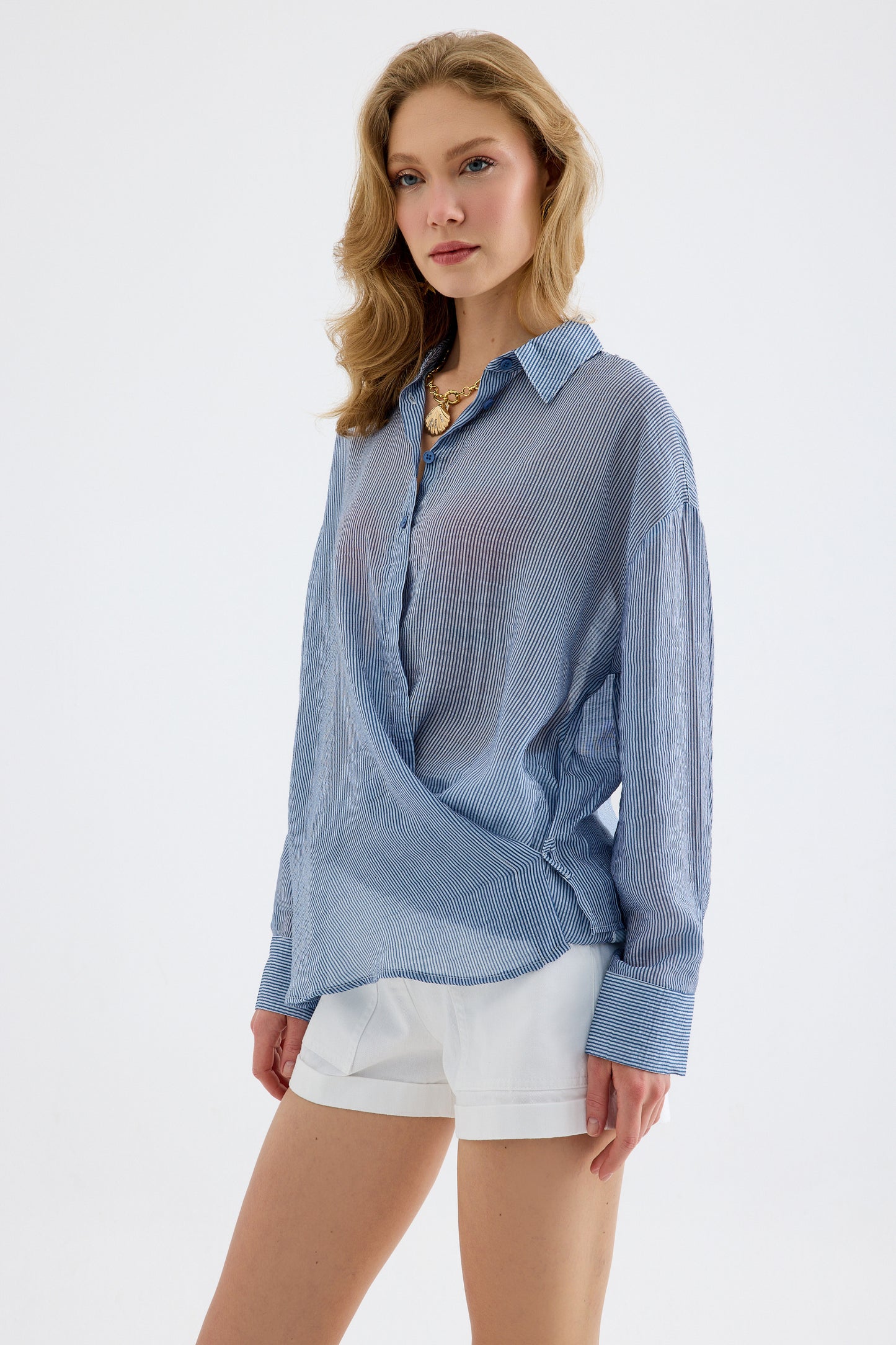 Rosalie Viscose Striped Relaxed Shirt