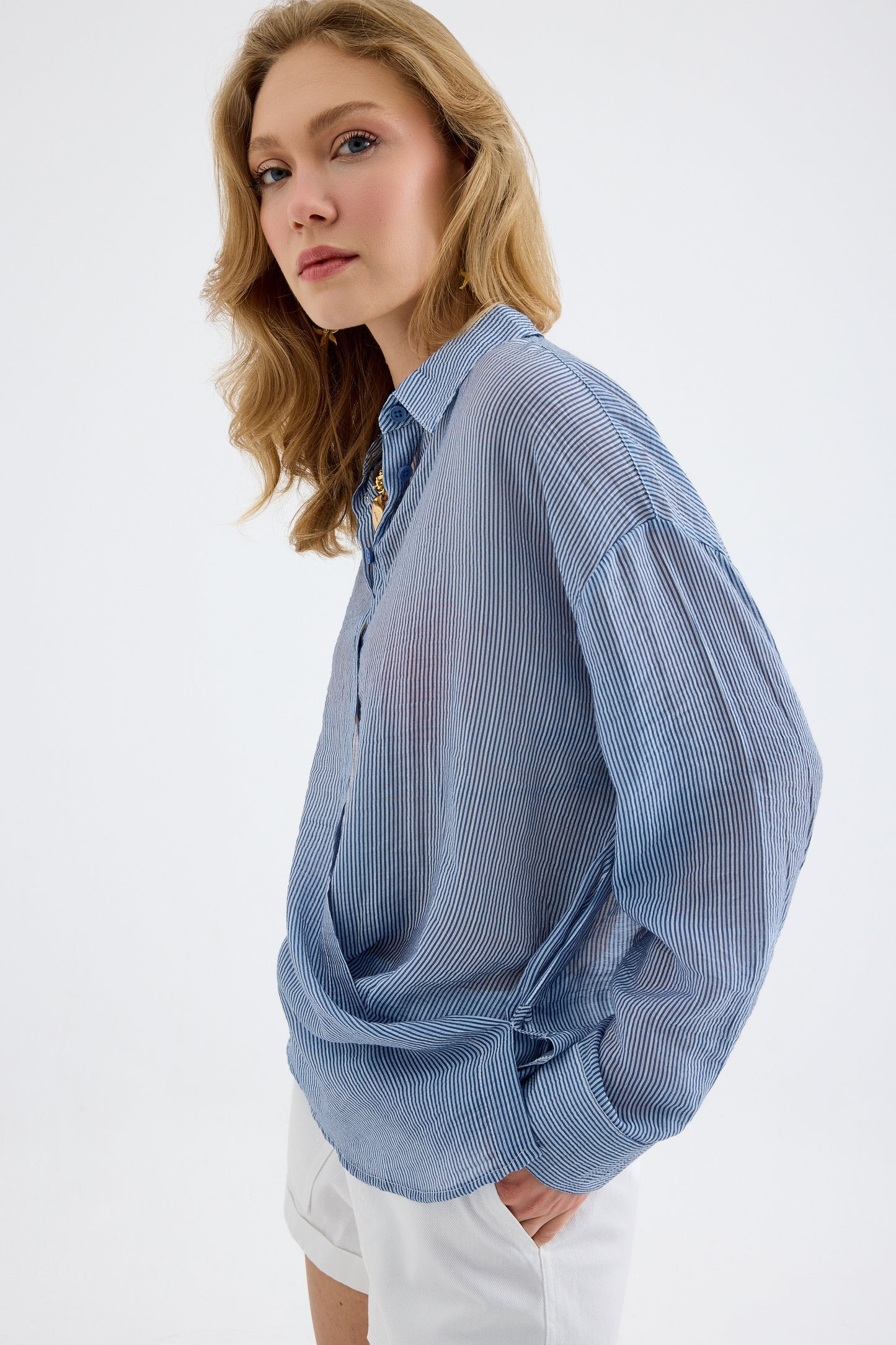 Rosalie Viscose Striped Relaxed Shirt
