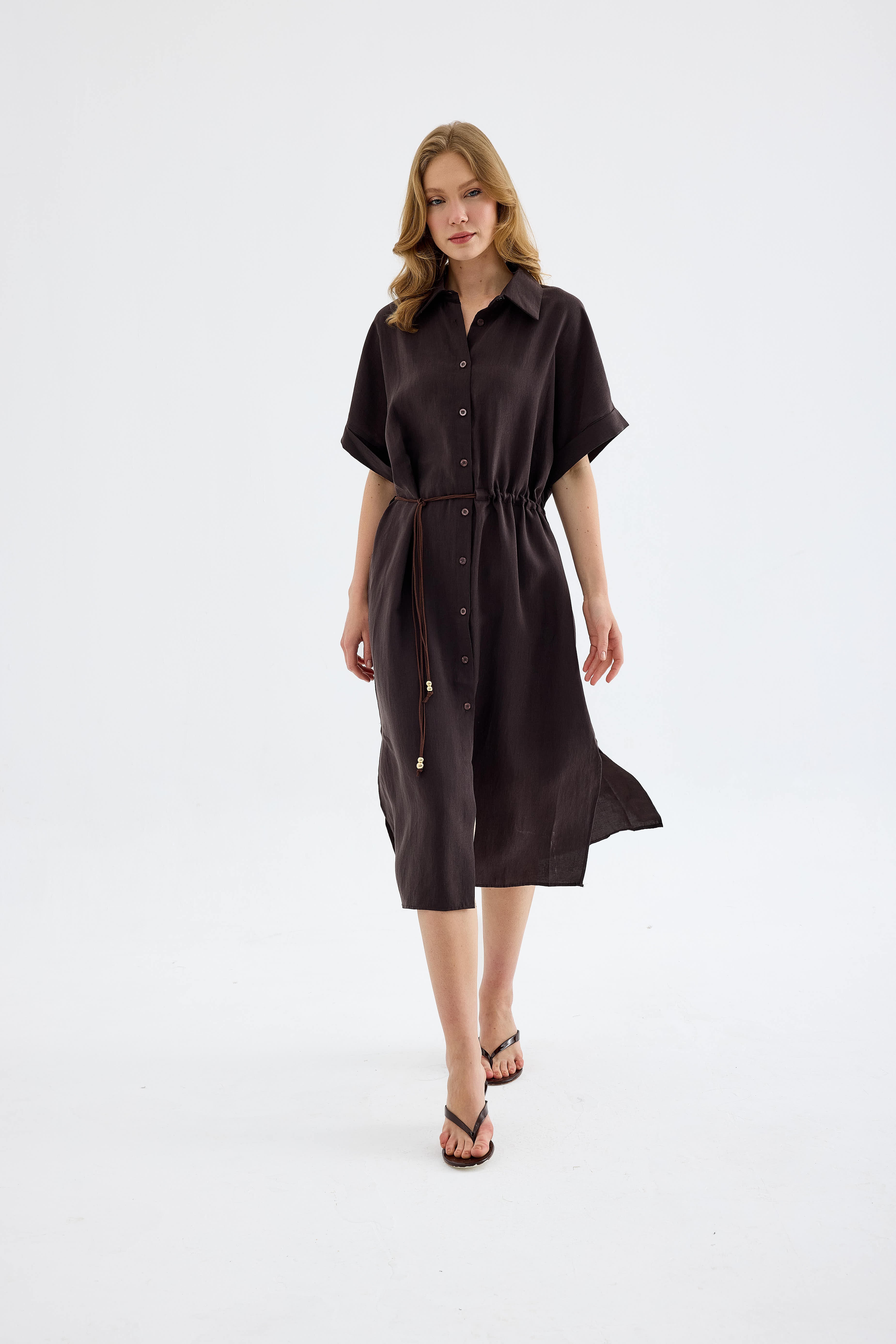 midi cotton shirt dress Solenne while the breathable cotton Size:18.5 2XL 34-35 Aéropostale Floral Strapless Mini thigh-high slit satin gown