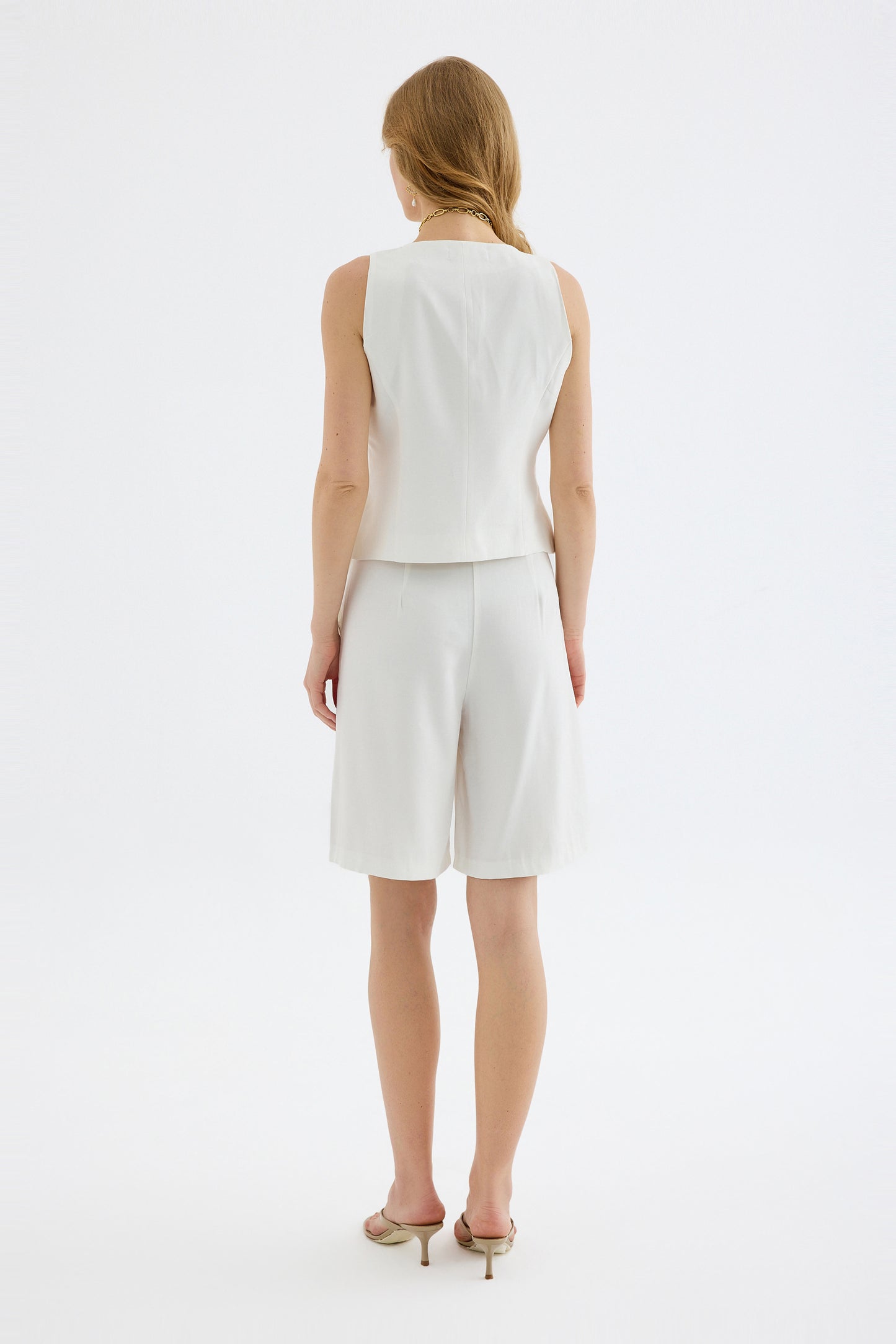 Vera Tencel Bermuda Shorts -  White